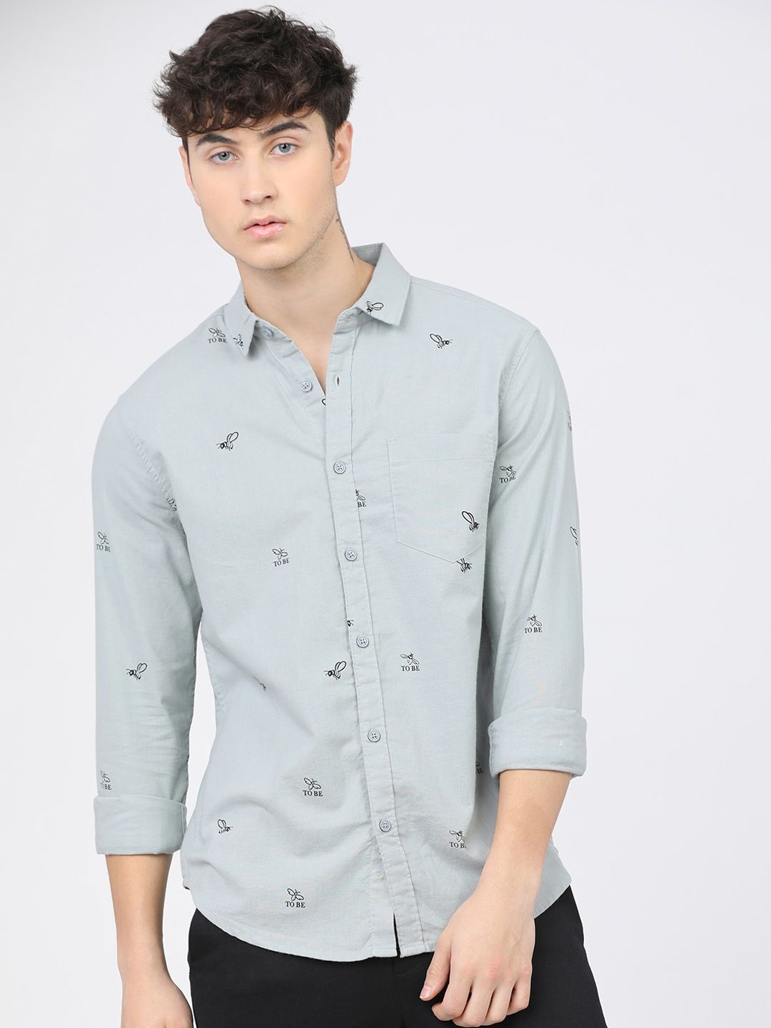 

KETCH Men Slim Fit Printed Casual Shirt, Grey