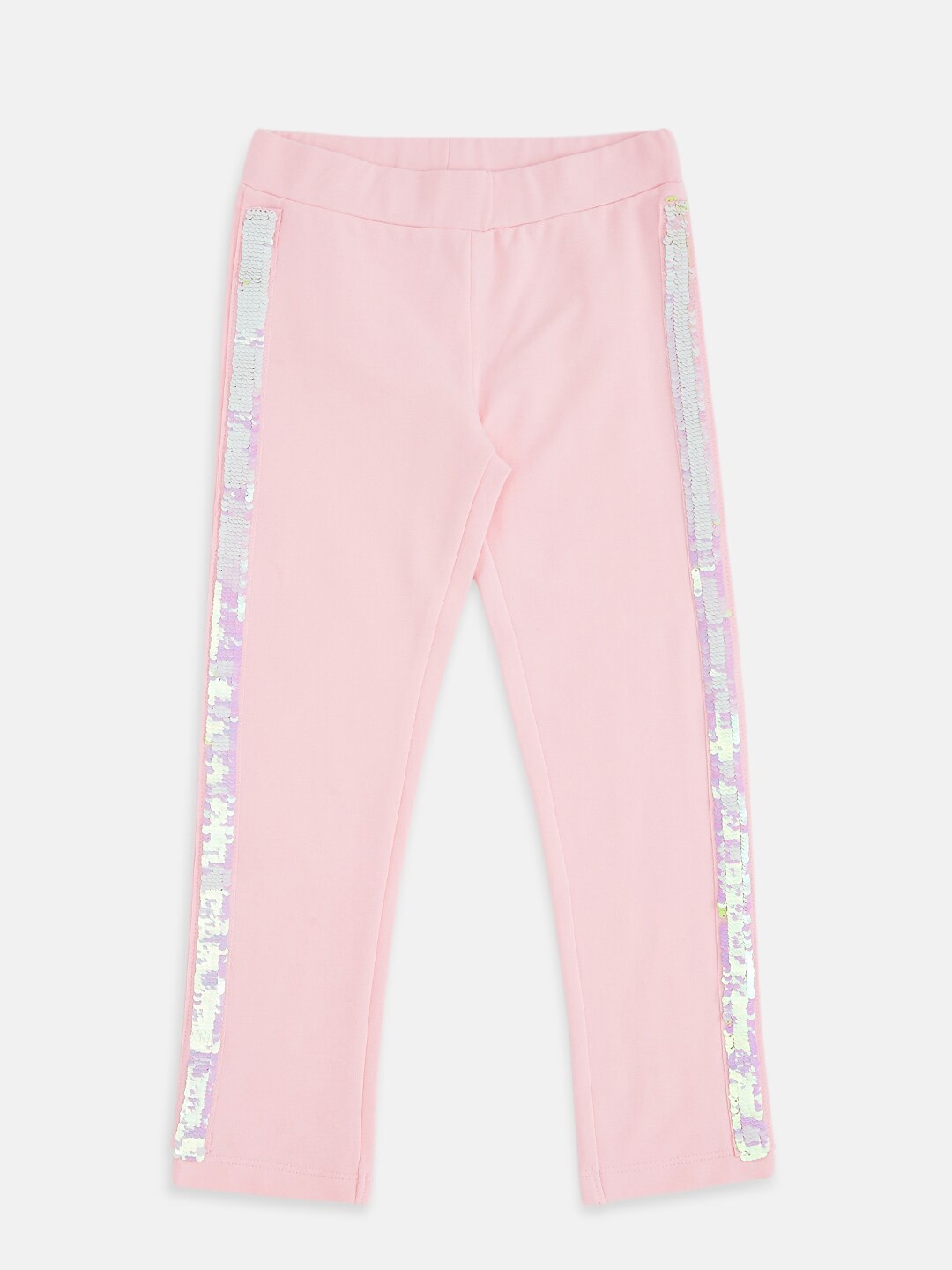

Pantaloons Junior Girls Pink Solid Pure Cotton Treggings