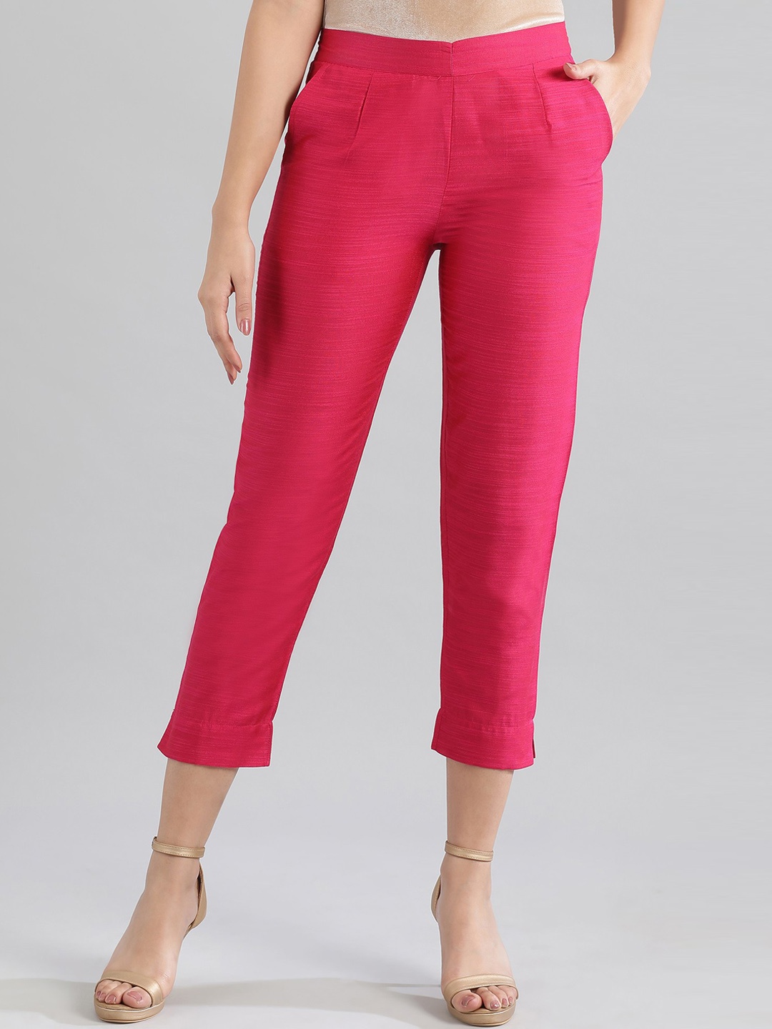 

AURELIA Women Pink Pleated Trousers