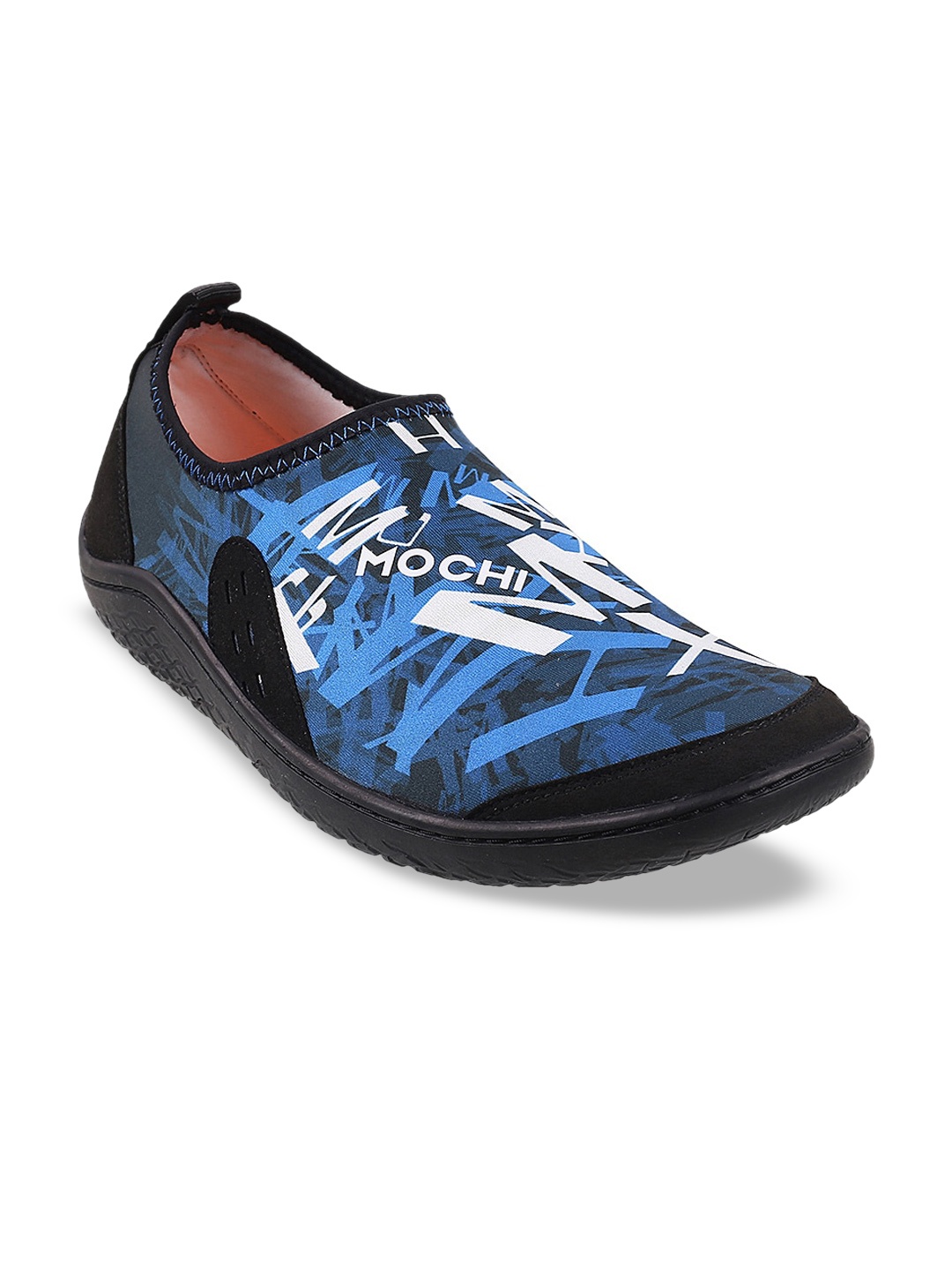 

Mochi Men Blue Printed Slip-On Sneakers
