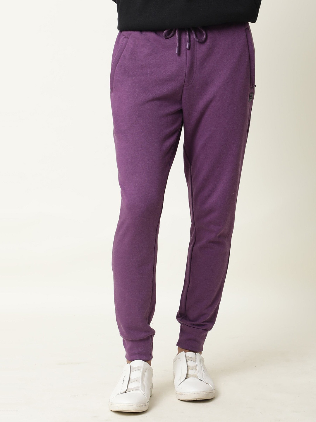 

RARE RABBIT Men Arvon Slim Fit Solid Jogger, Purple