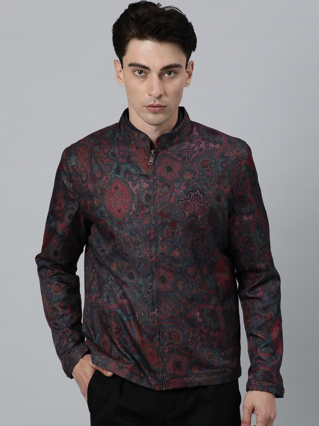 

RARE RABBIT Men Pink Floral Tailored Jacket