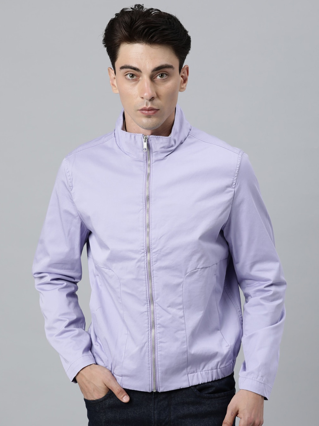 

RARE RABBIT Men Purple Bomber Jacket