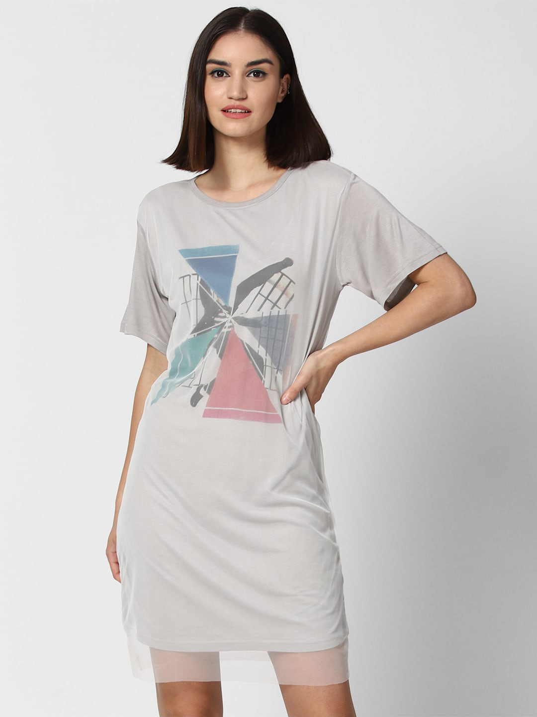 

FOREVER 21 Grey T-shirt Dress