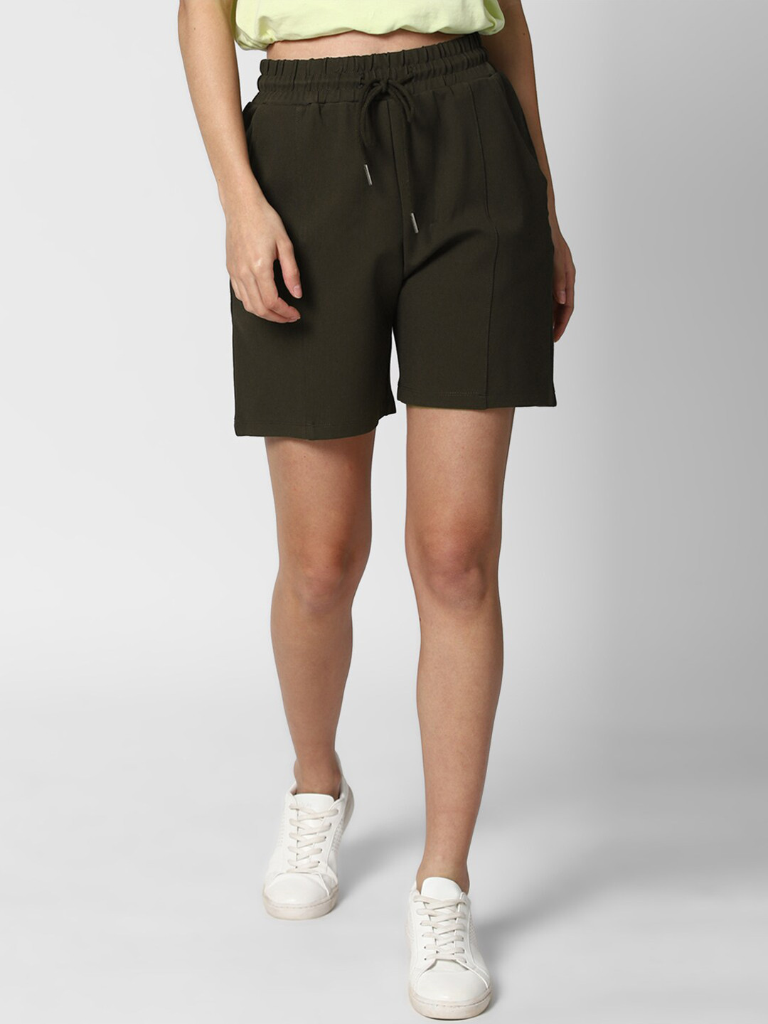 

FOREVER 21 Women Olive Green Regular Shorts