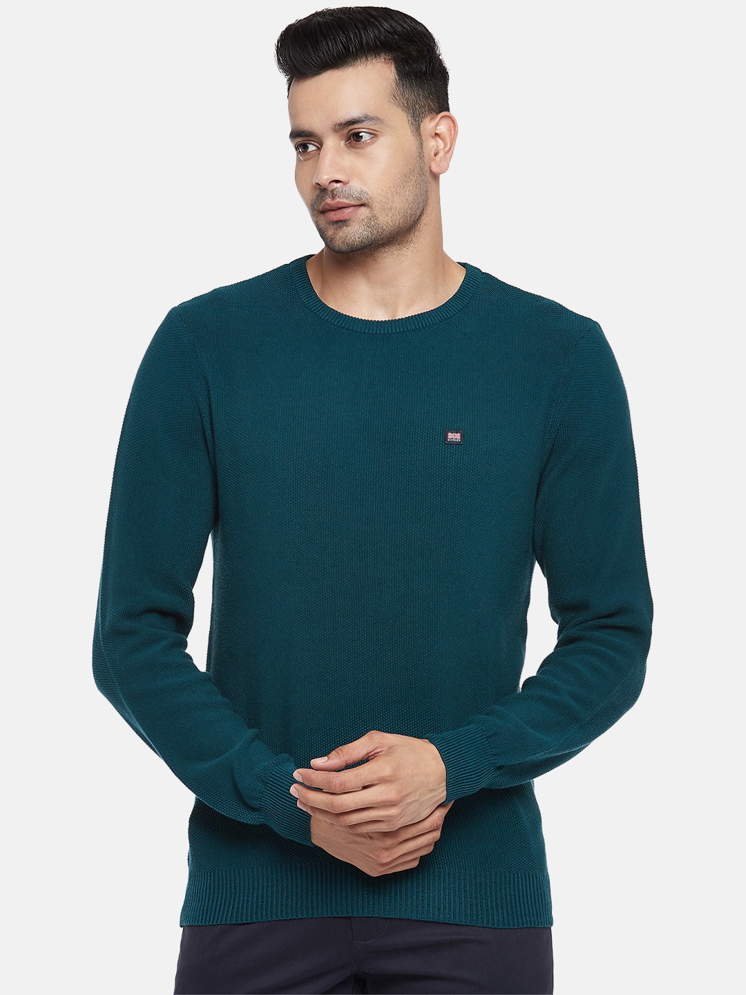 

BYFORD by Pantaloons Men Teal Green Pullover