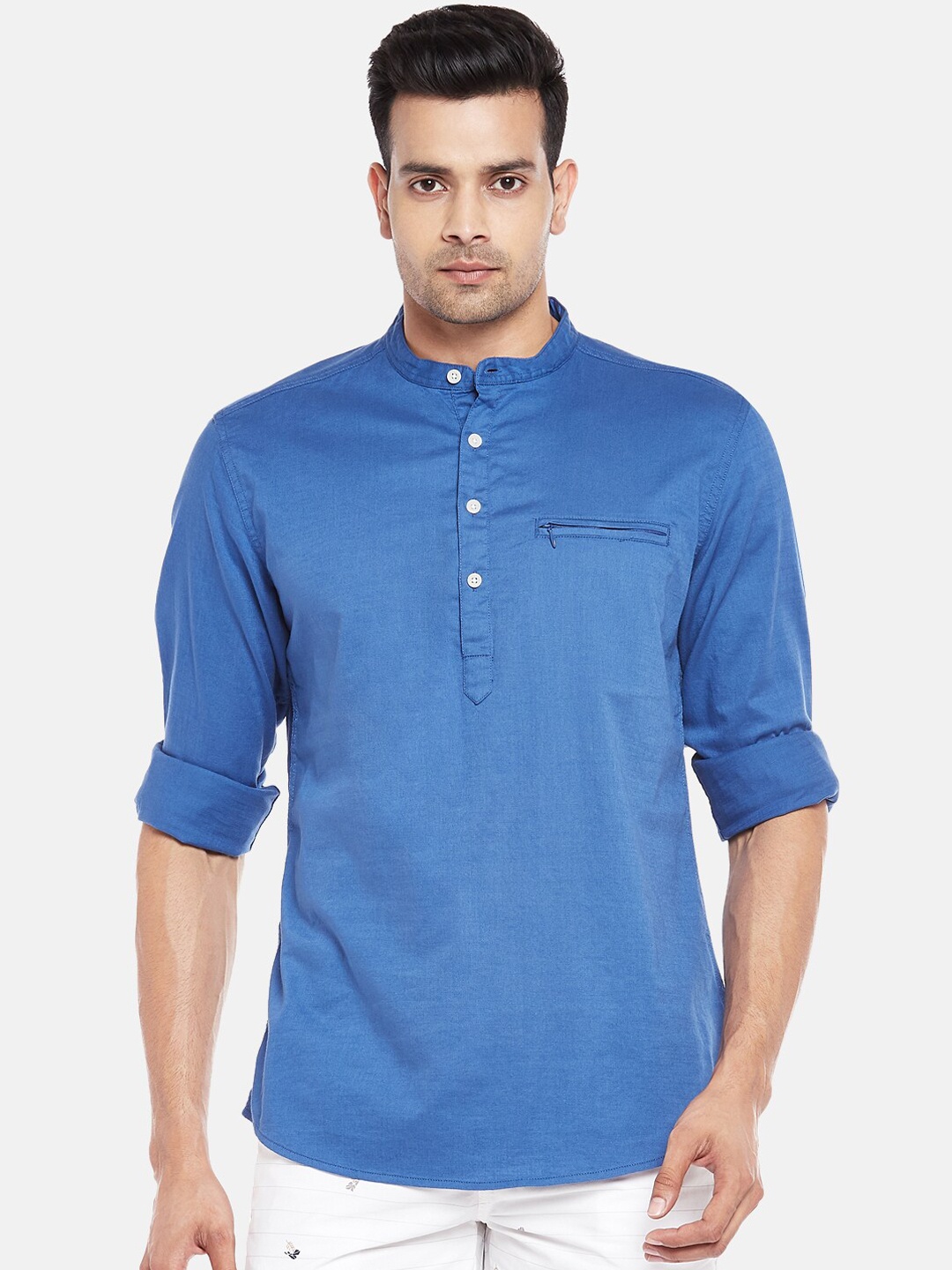 

Urban Ranger by pantaloons Men Blue Opaque Casual Shirt
