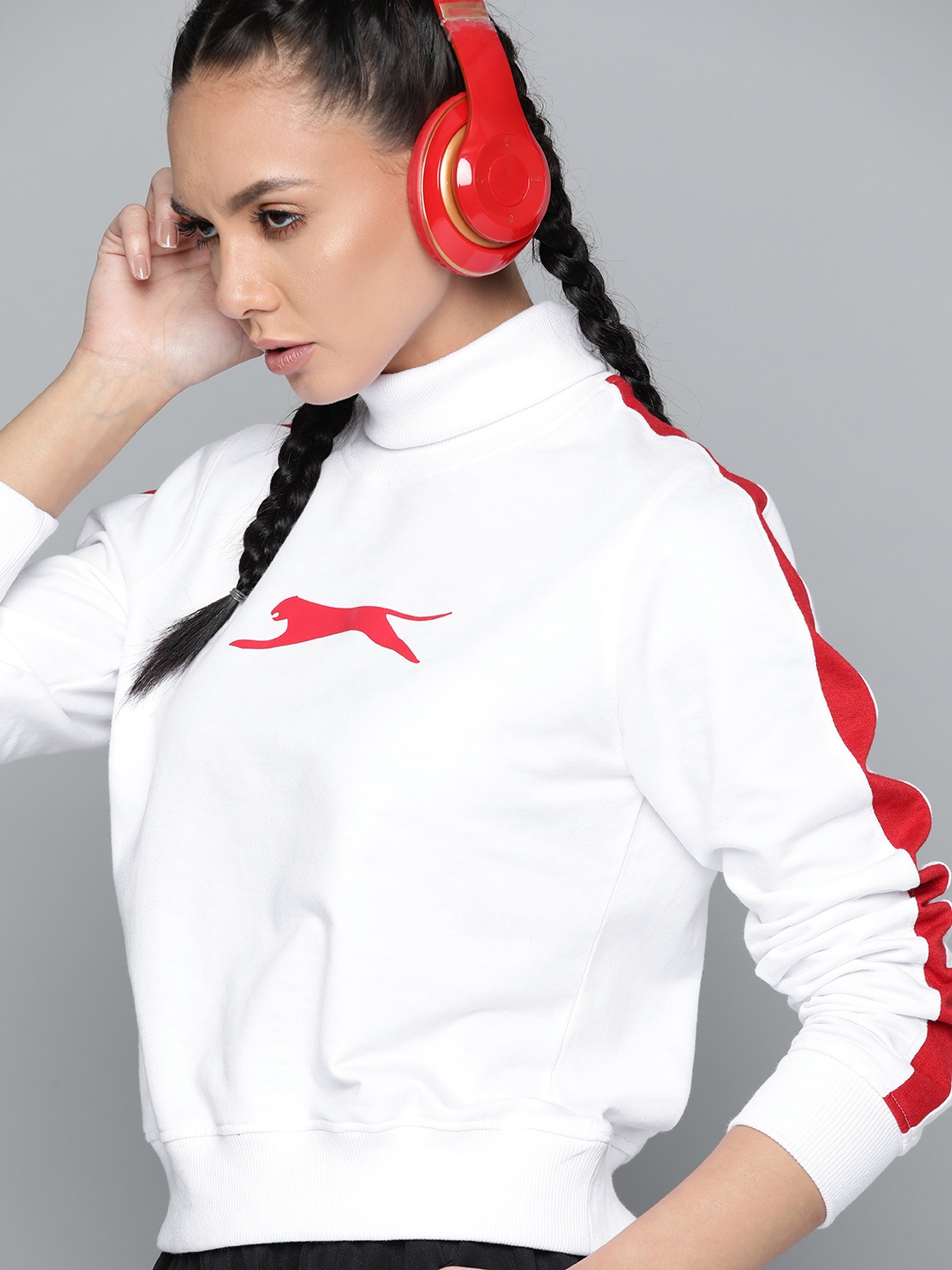 

Slazenger Women White Printed Athleisure Sweatshirt