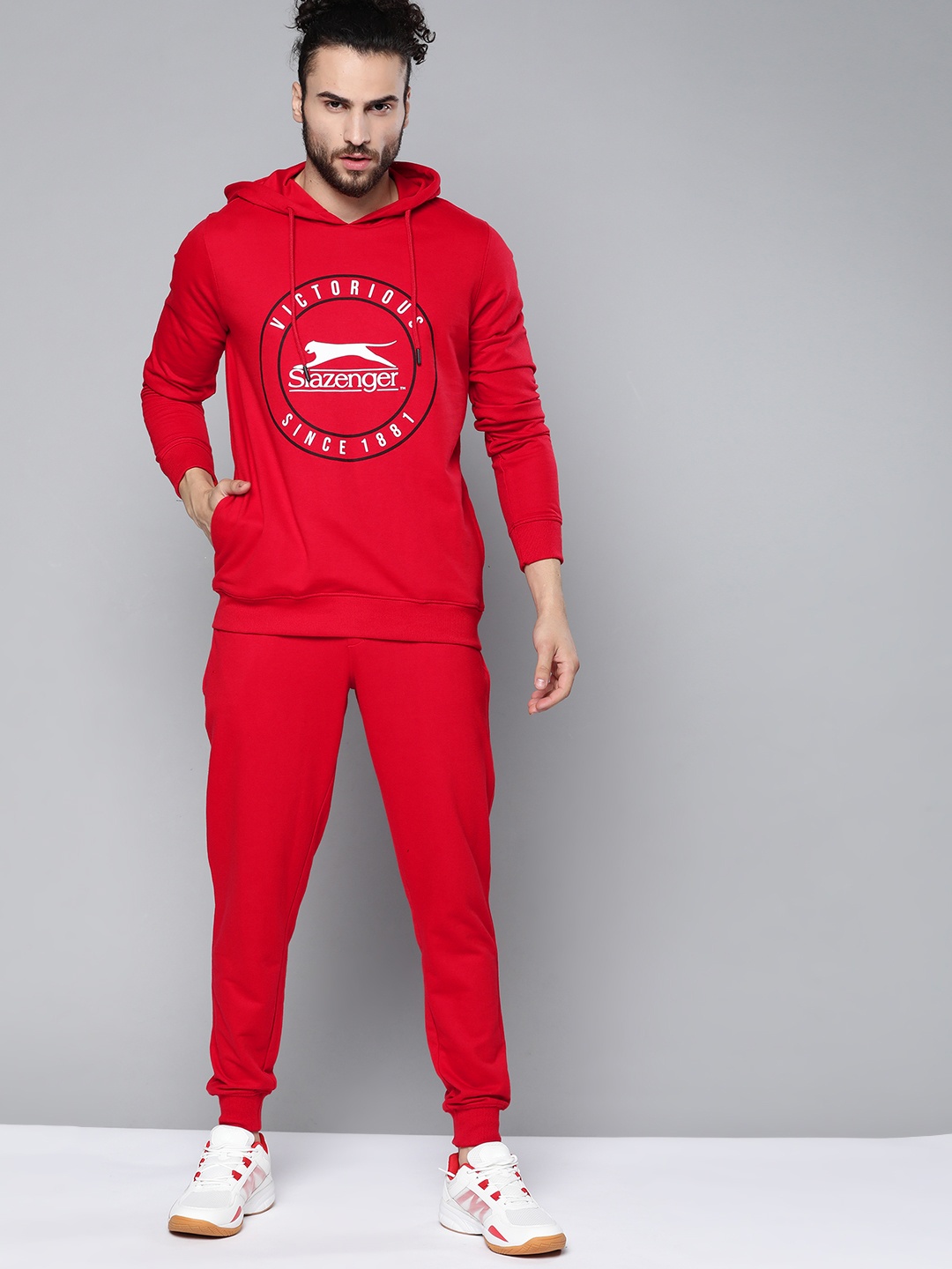 

Slazenger Men Red Printed Tracksuit