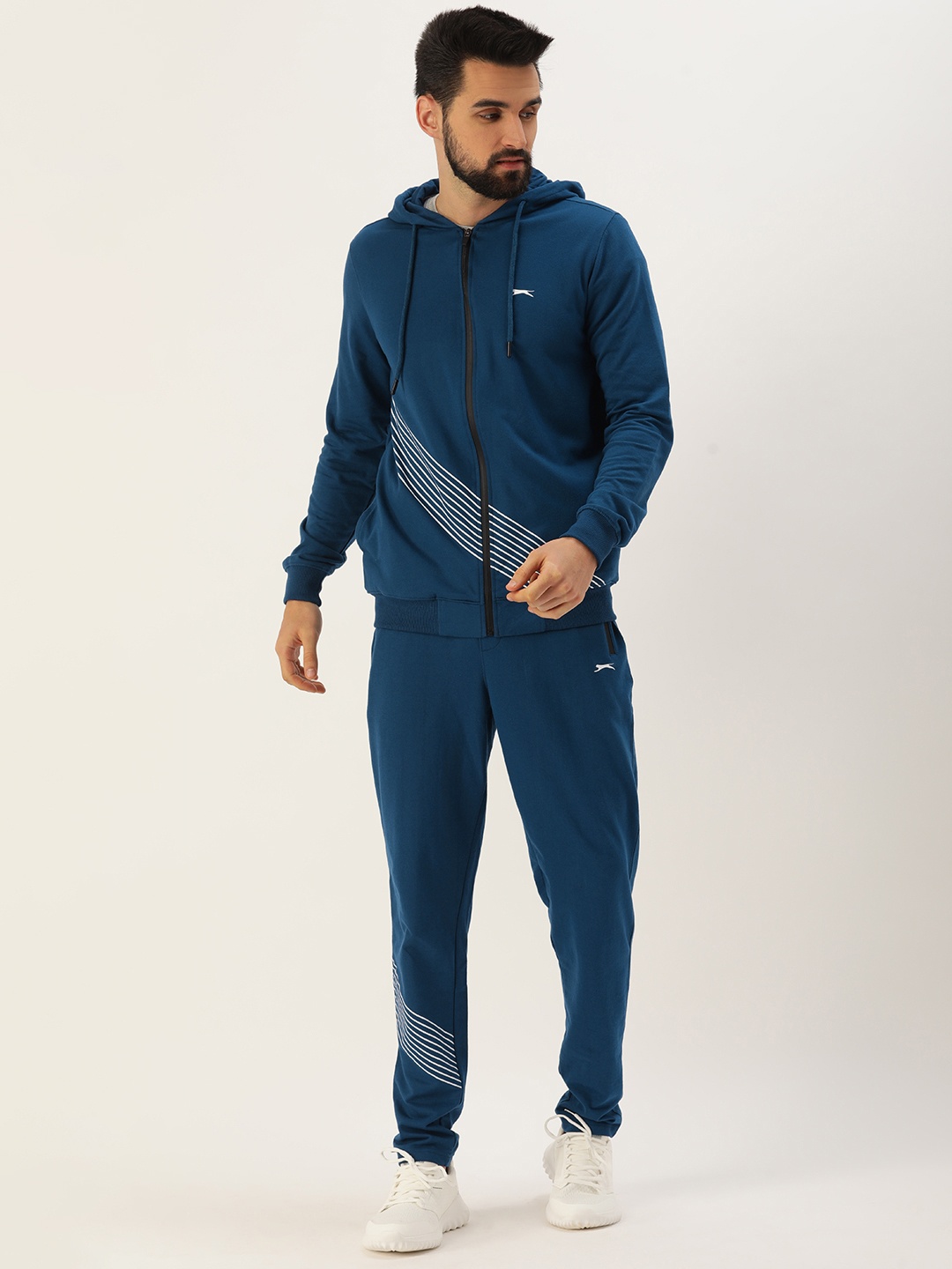 

Slazenger Men Blue Solid Athleisure Track Suits