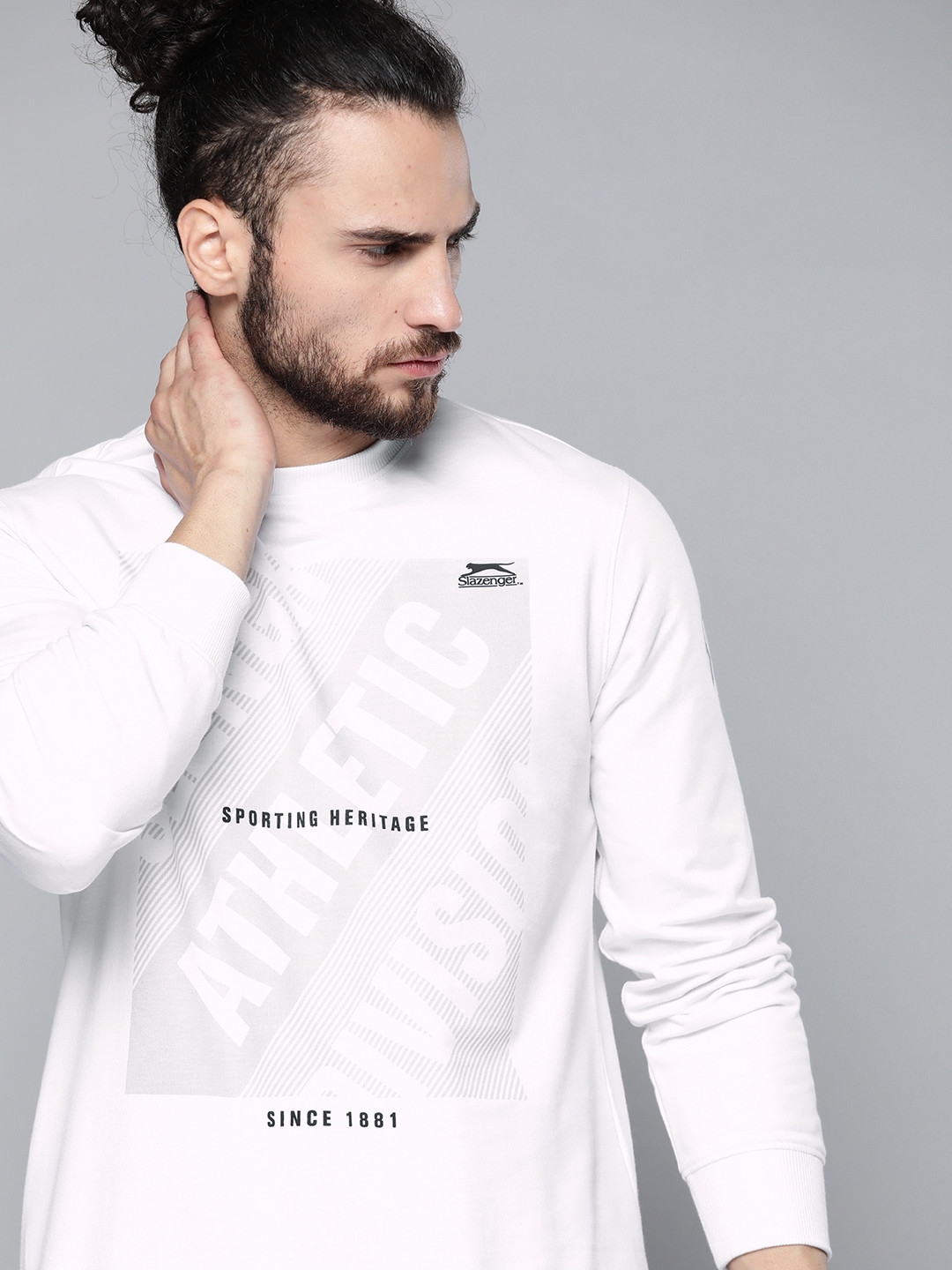 

Slazenger Men White Printed Sweatshirt