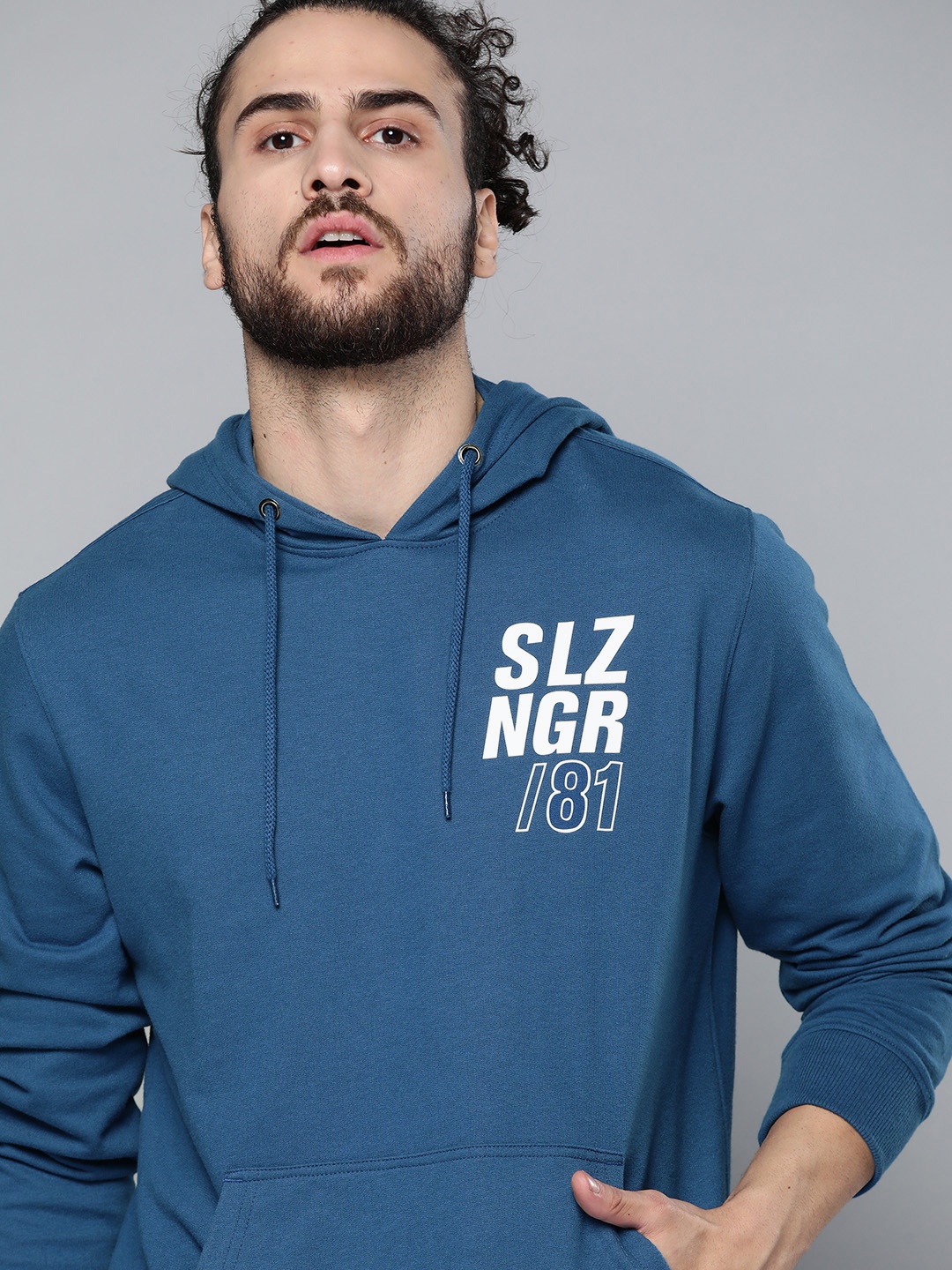 

Slazenger Men Navy Blue Hooded Sweatshirt