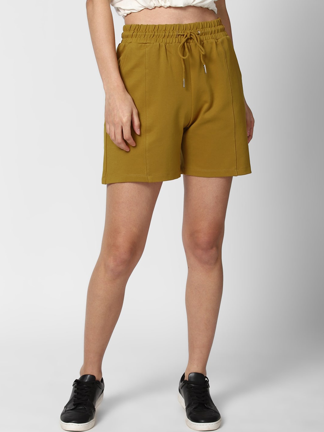 

FOREVER 21 Women Yellow Regular Shorts