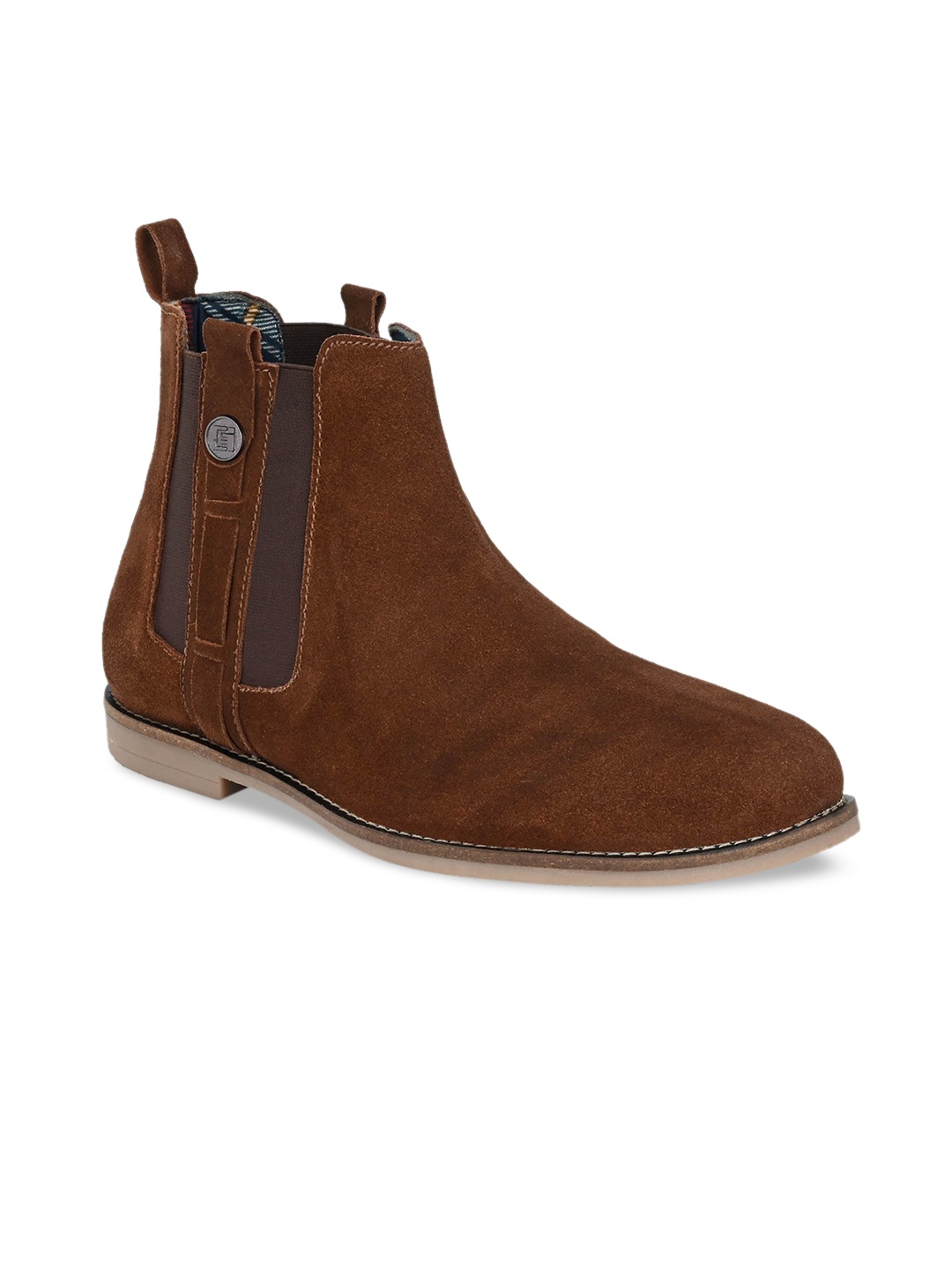 

Eego Italy Men Brown Leather High-Top Slip-On Sneakers