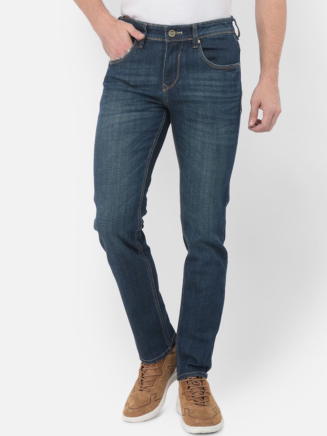 

American Archer Men Blue Smart Slim Fit Low-Rise Light Fade Stretchable Jeans