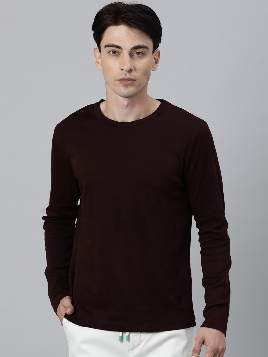 

RARE RABBIT Men Burgundy Slim Fit T-shirt