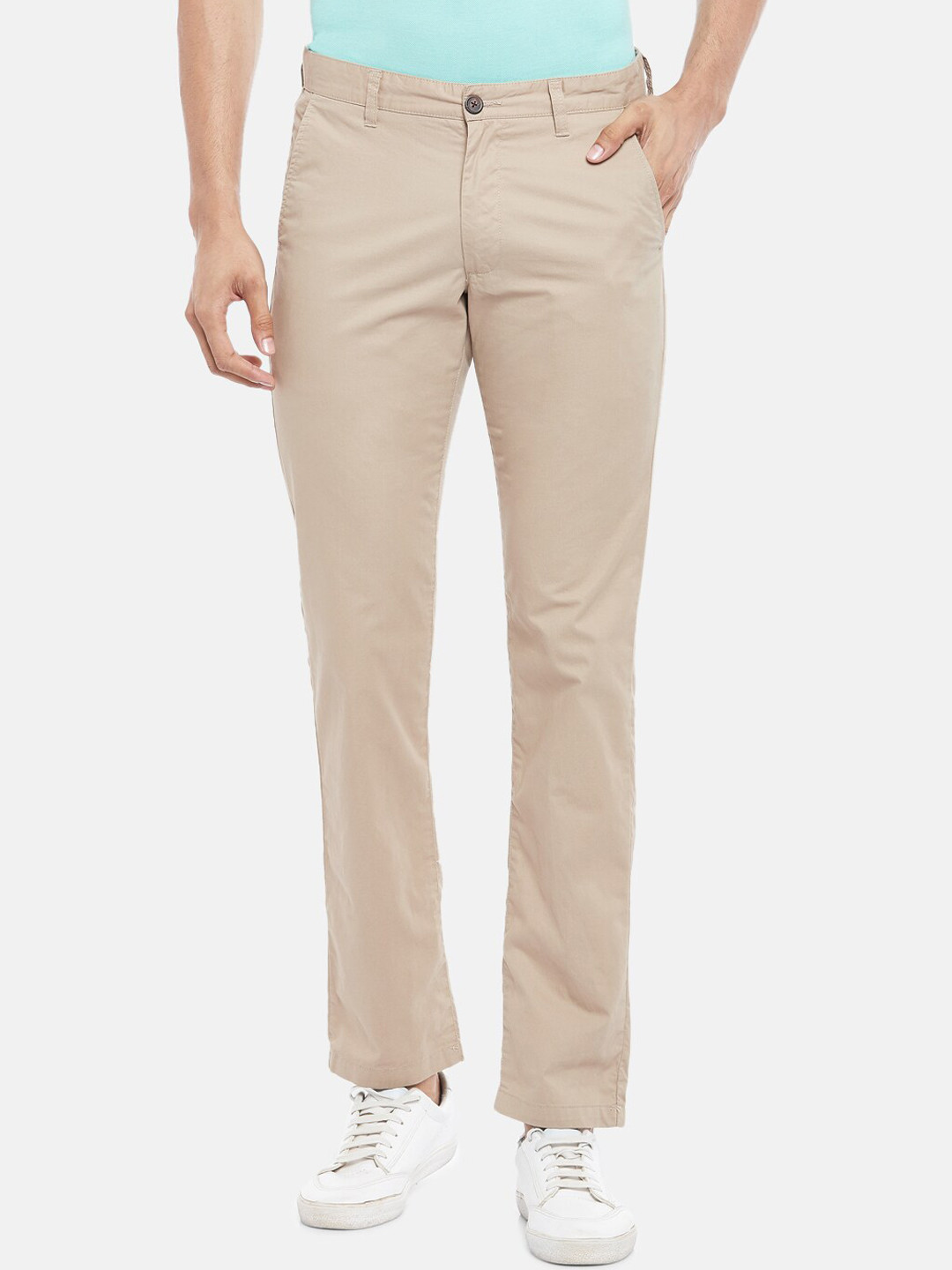 

BYFORD by Pantaloons Men Brown Slim Fit Low-Rise Trousers