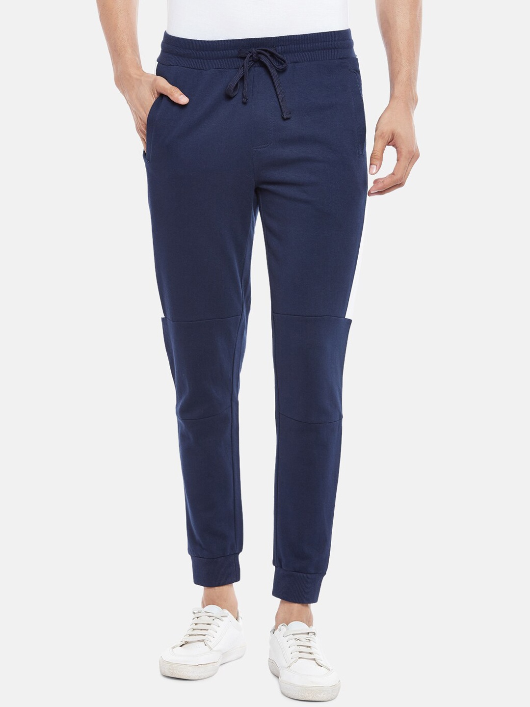 

People Men Navy Blue Joggers Trousers