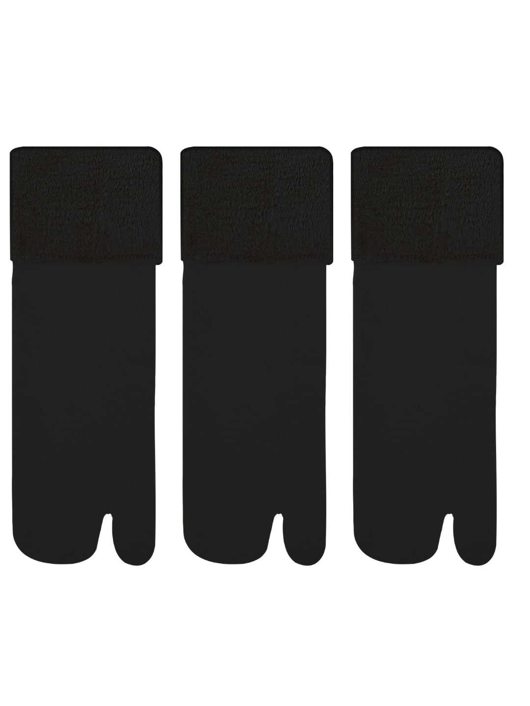 

N2S NEXT2SKIN Pack Of 3 Women Black Nylon Fur Thumb Winter Socks