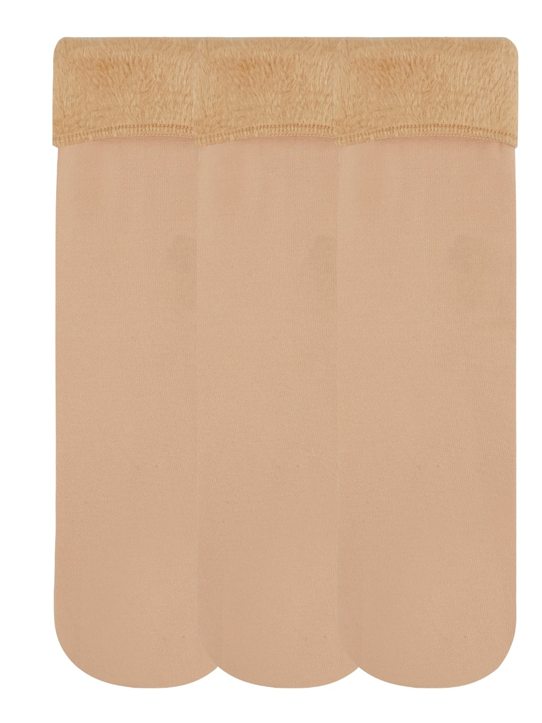

N2S NEXT2SKIN Women Beige Pack of 3 Nylon Fur Socks