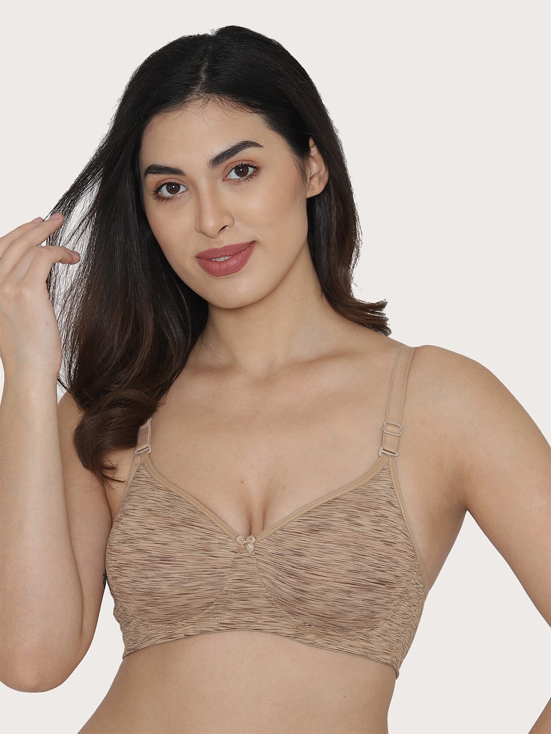 

MAASHIE Beige Abstract T-shirt Bra Heavily Padded