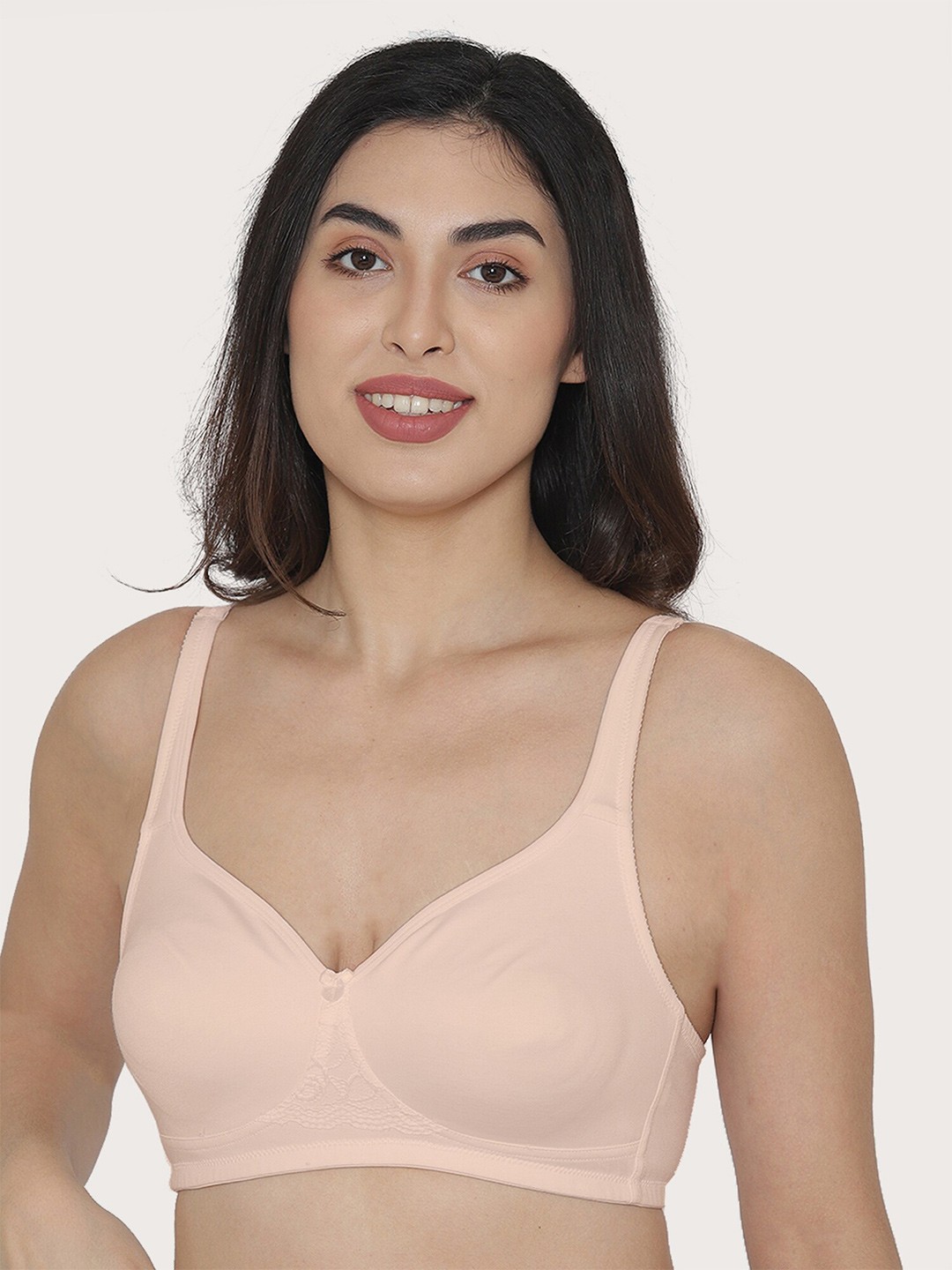 

MAASHIE Peach-Coloured Full Coverage T-shirt Bra