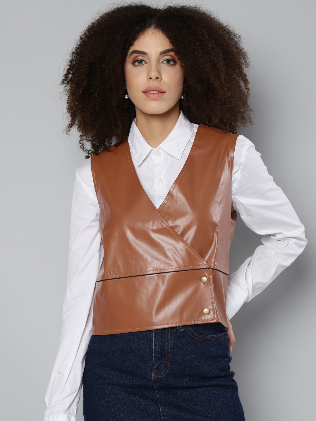 

SASSAFRAS Women Brown Waistcoat