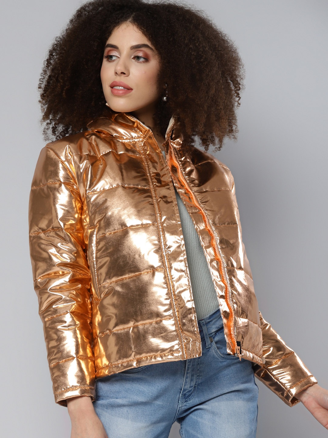 

SASSAFRAS Women Copper-Toned Padded Jacket