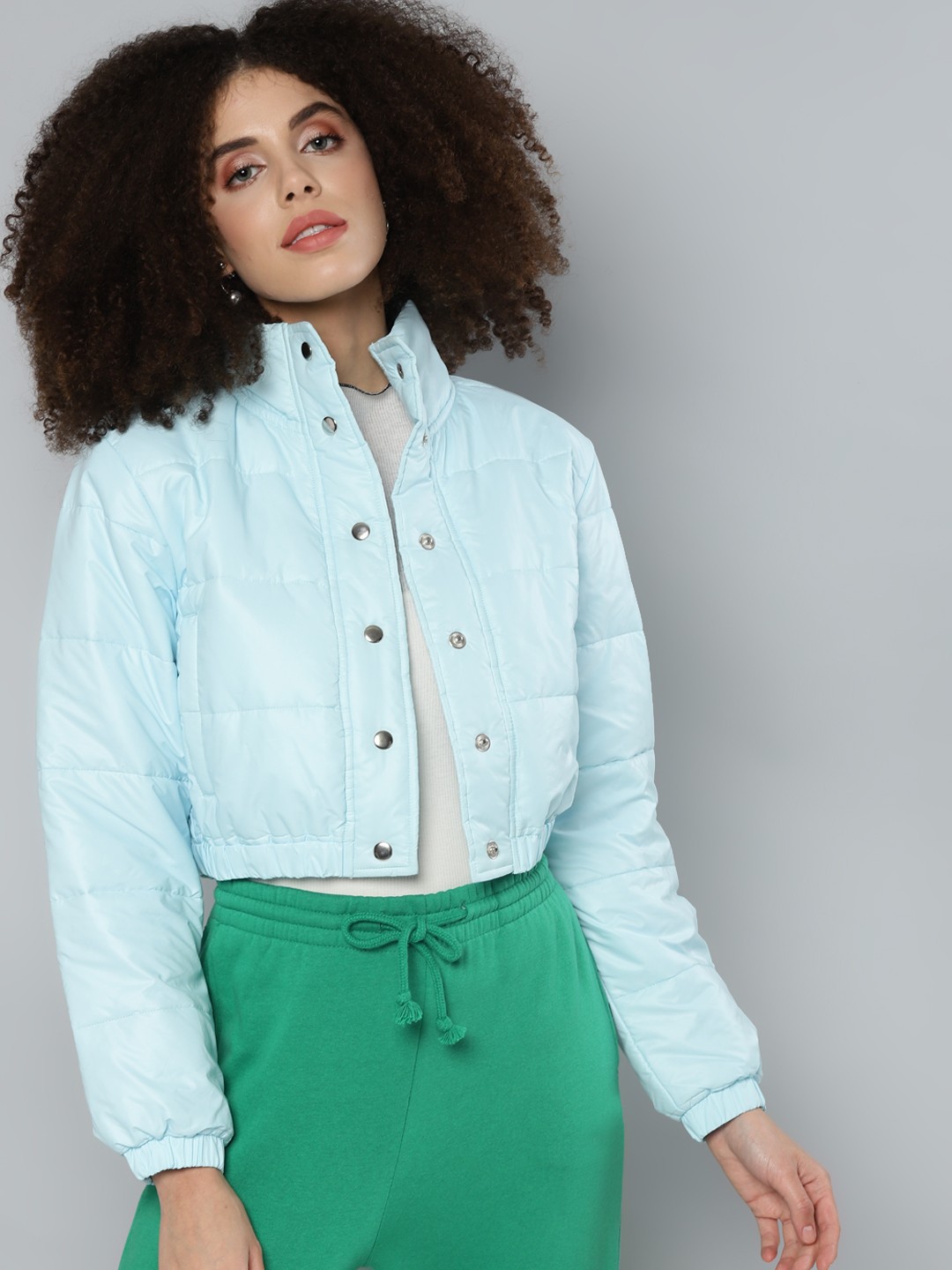 

SASSAFRAS Women Blue Padded Jacket