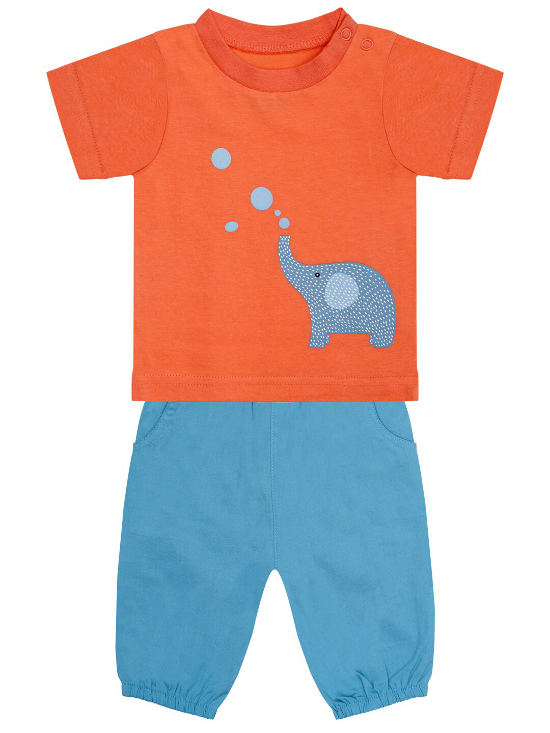 

milou Boys Orange & Blue Printed T-shirt with Pyjamas