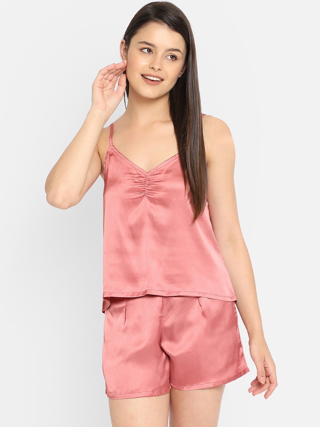 

Clovia Women Pink Night suit NS1156P14XXL