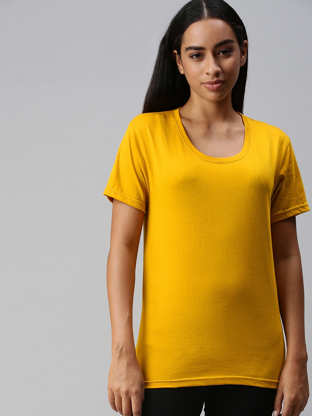 

NOT YET by us Women Mustard Yellow T-shirt