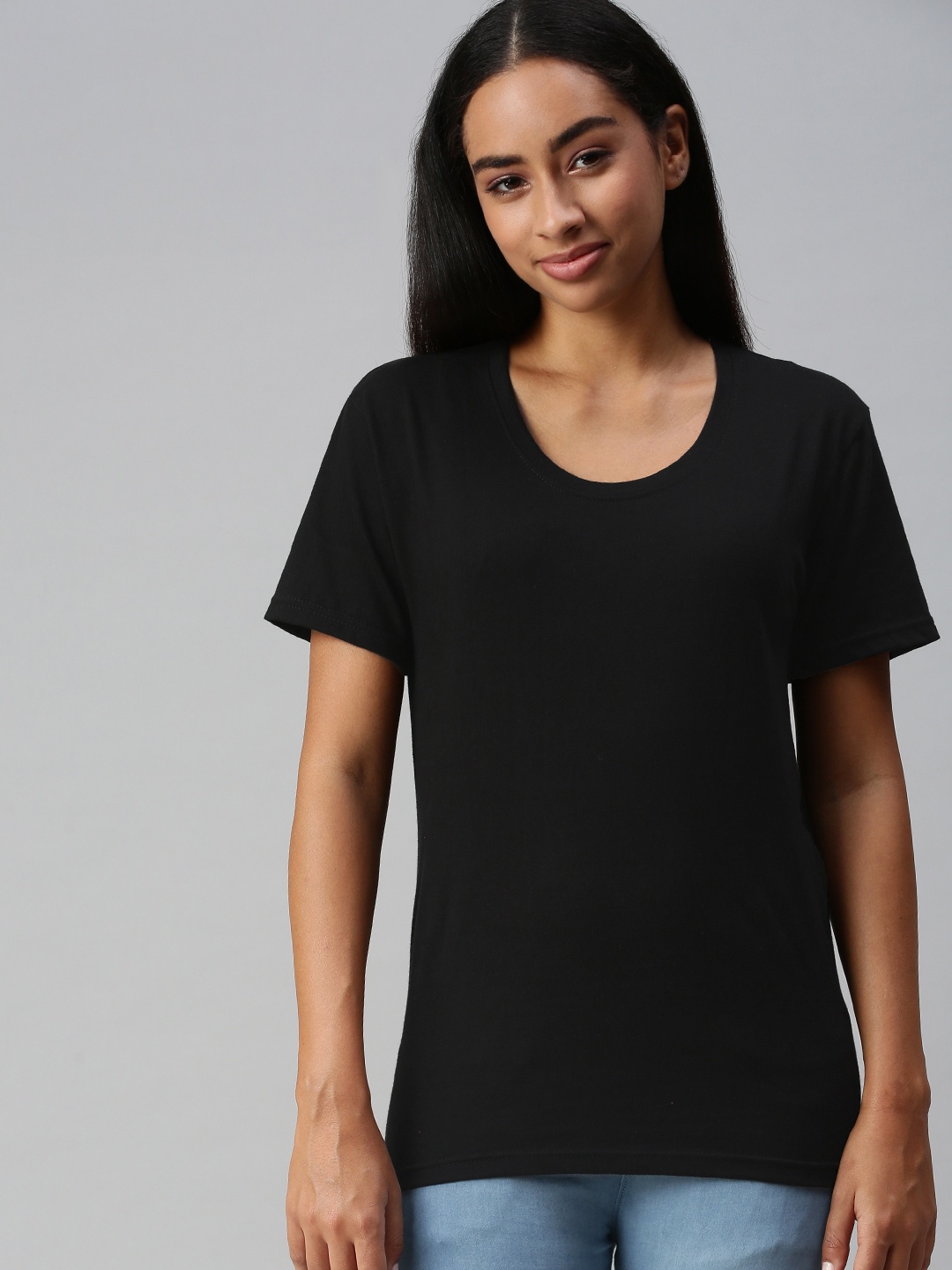 

NOT YET by us Women Black T-shirt