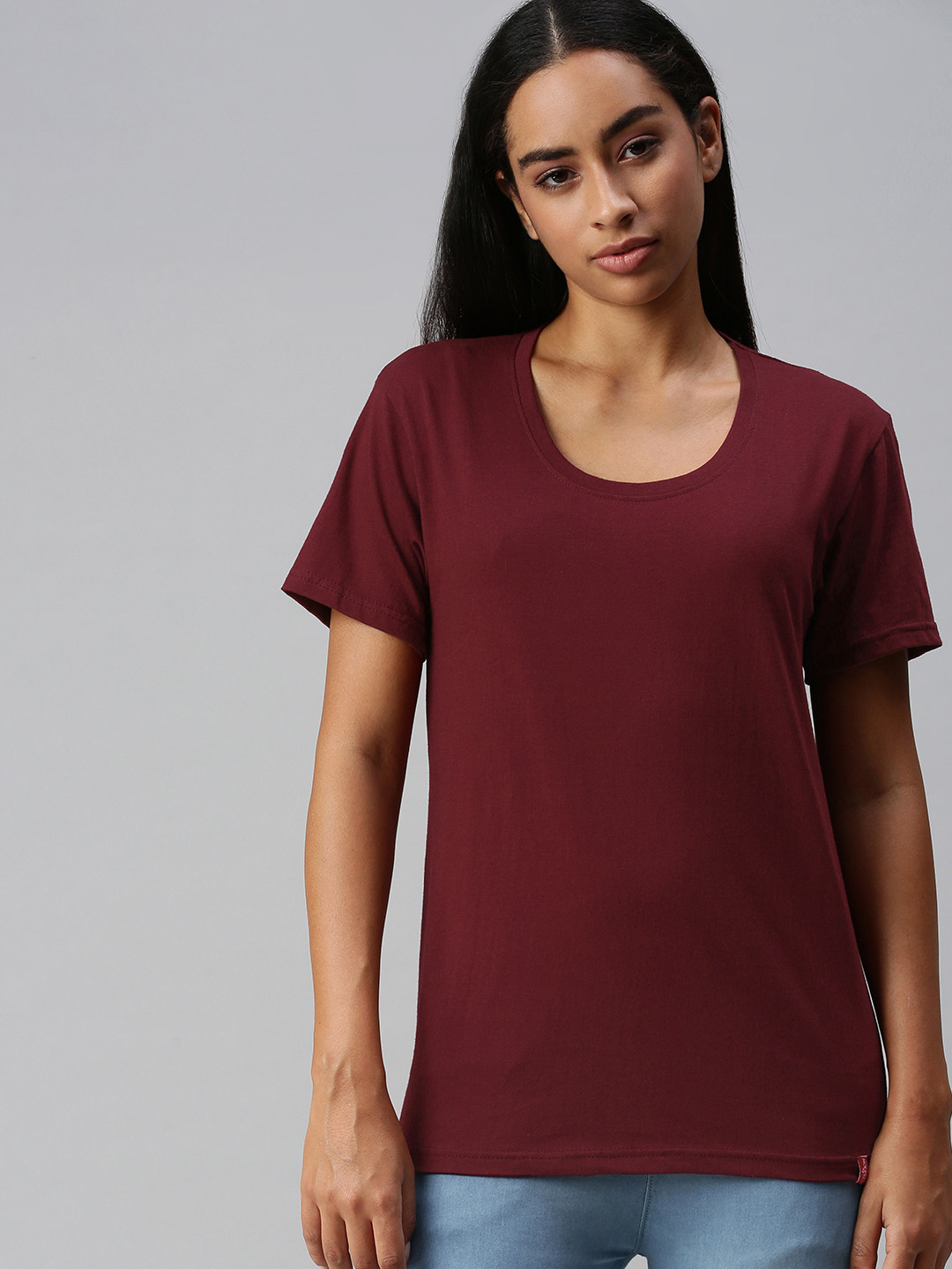 

NOT YET by us Women Maroon T-shirt