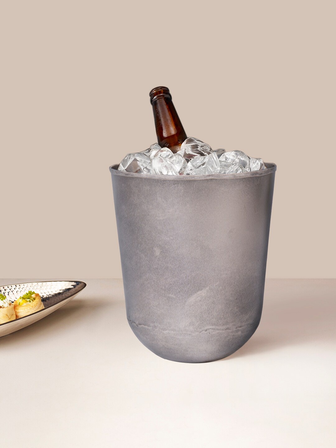 

ellementry Silver-Toned Metal Wine Cooler
