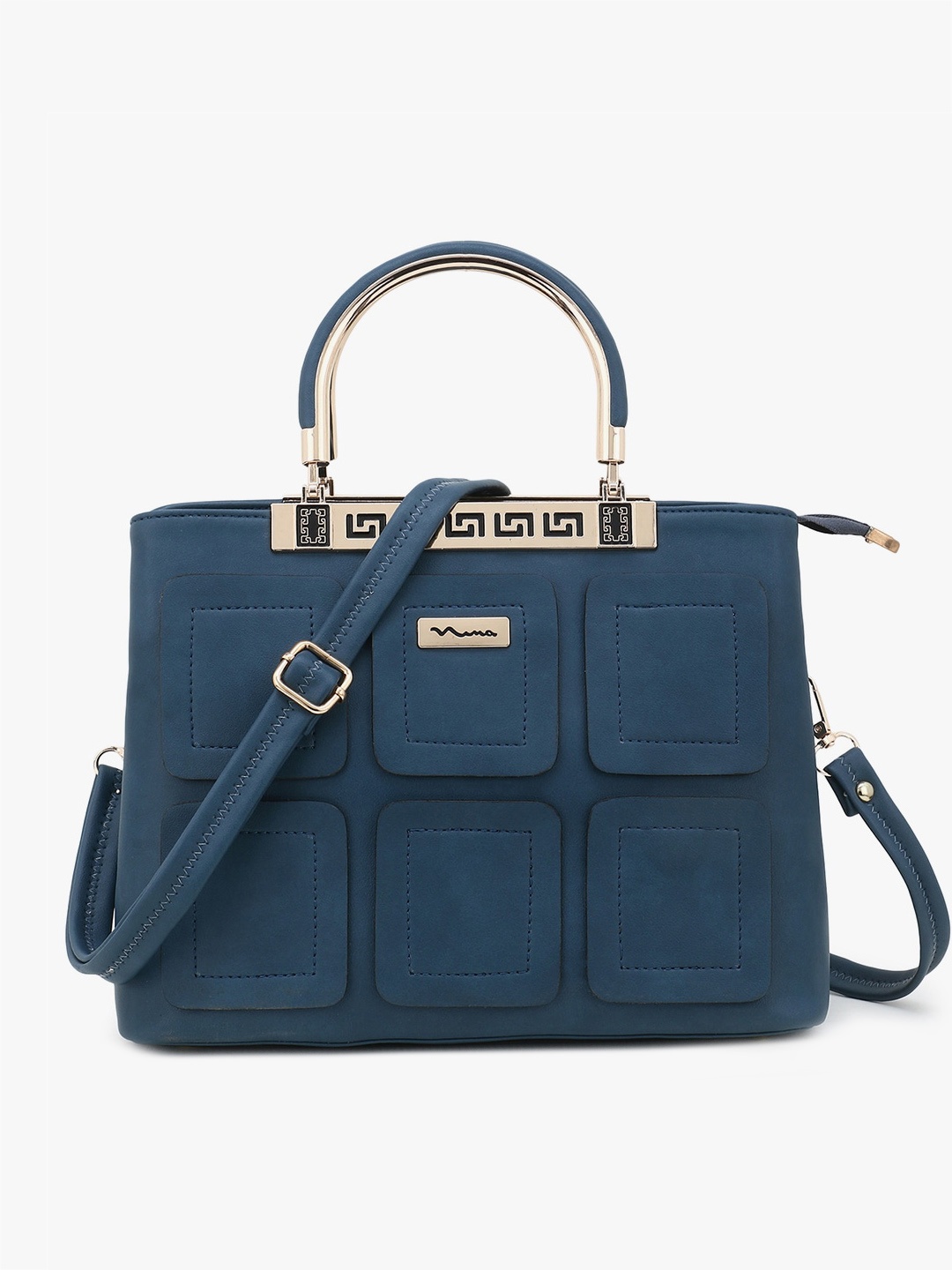 

SHINING STAR Blue PU Structured Handheld Bag