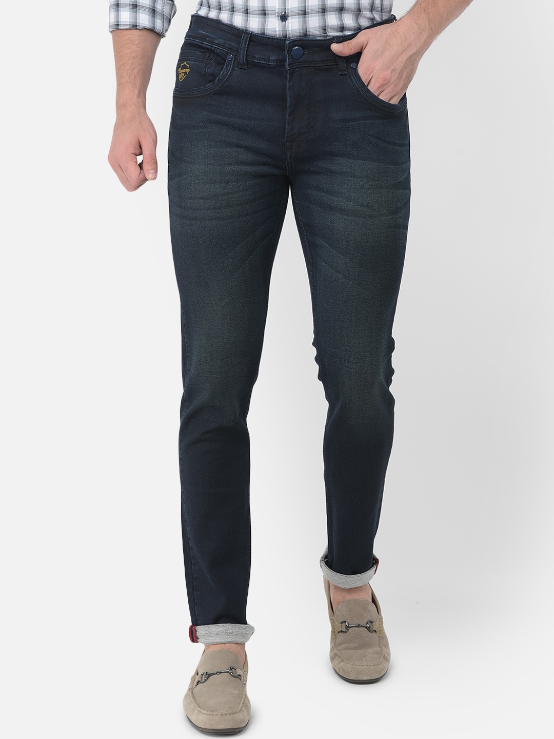 

Canary London Men Navy Blue Smart Skinny Fit Low-Rise Light Fade Stretchable Jeans