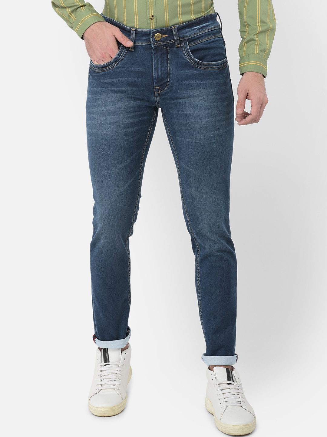 

Canary London Men Blue Smart Skinny Fit Low-Rise Heavy Fade Stretchable Jeans