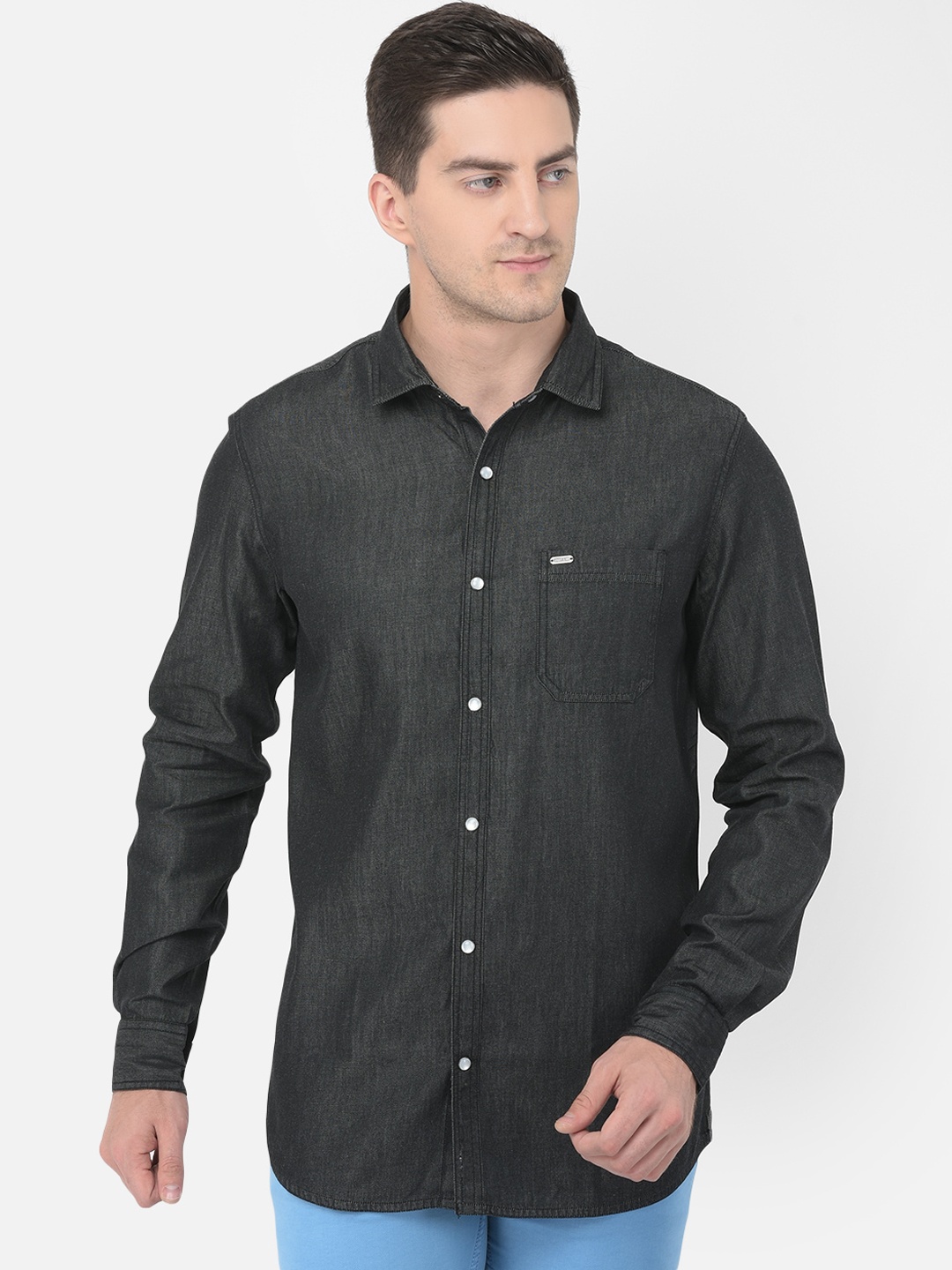 

Canary London Men Black Smart Slim Fit Opaque Casual Shirt