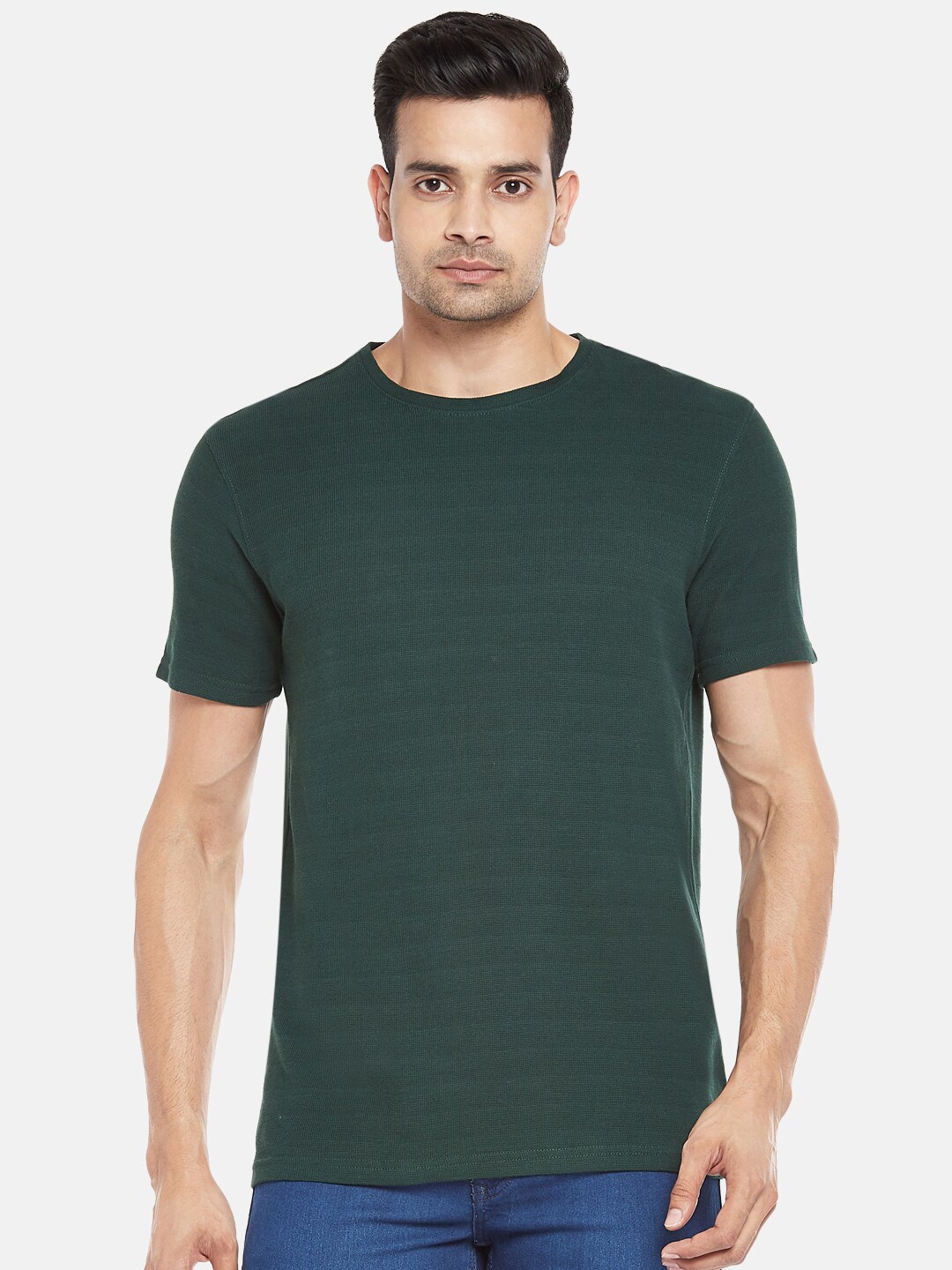 

BYFORD by Pantaloons Men Green Slim Fit T-shirt