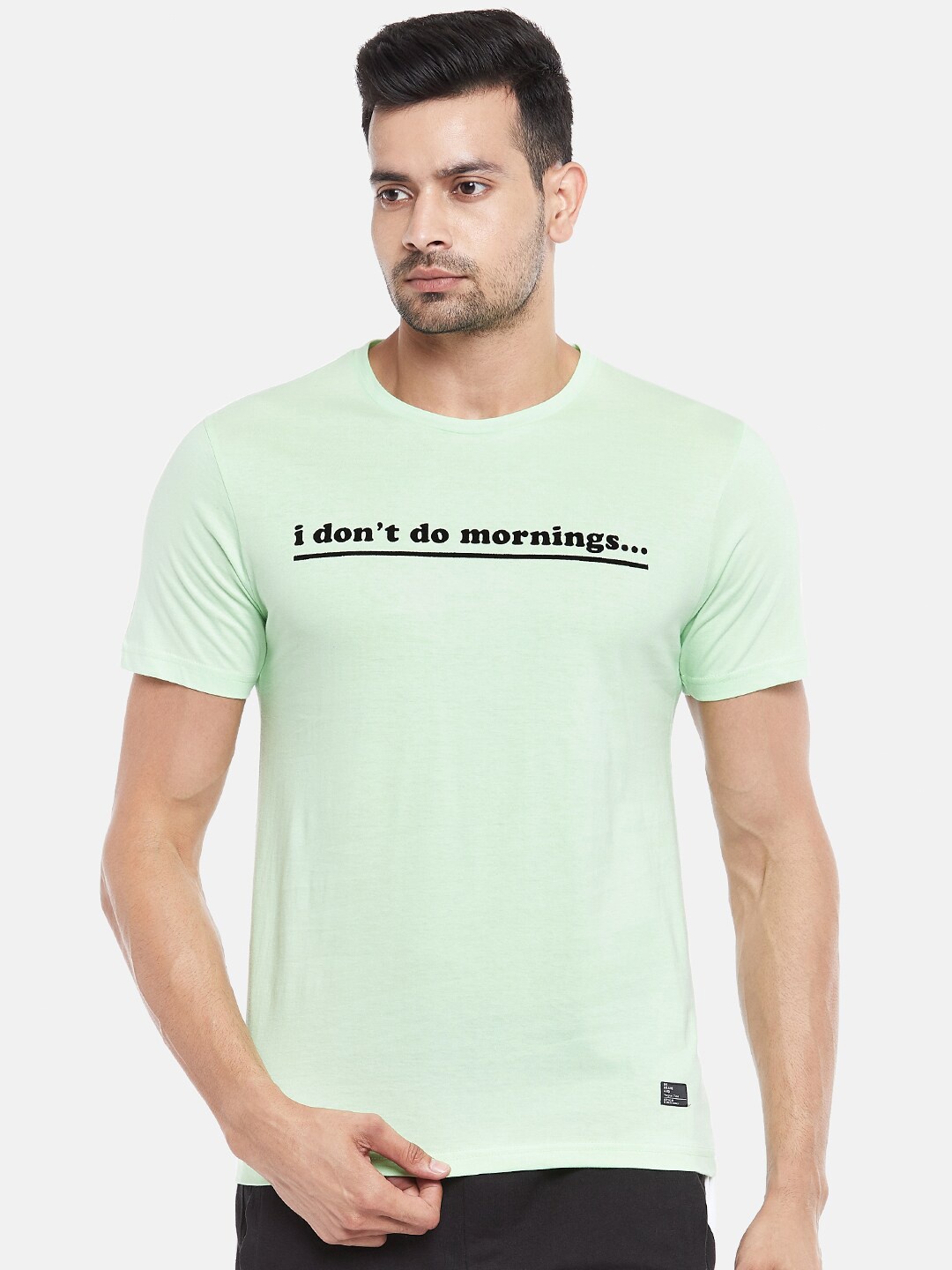 

People Men Green Pure Cotton Printed T-shirt
