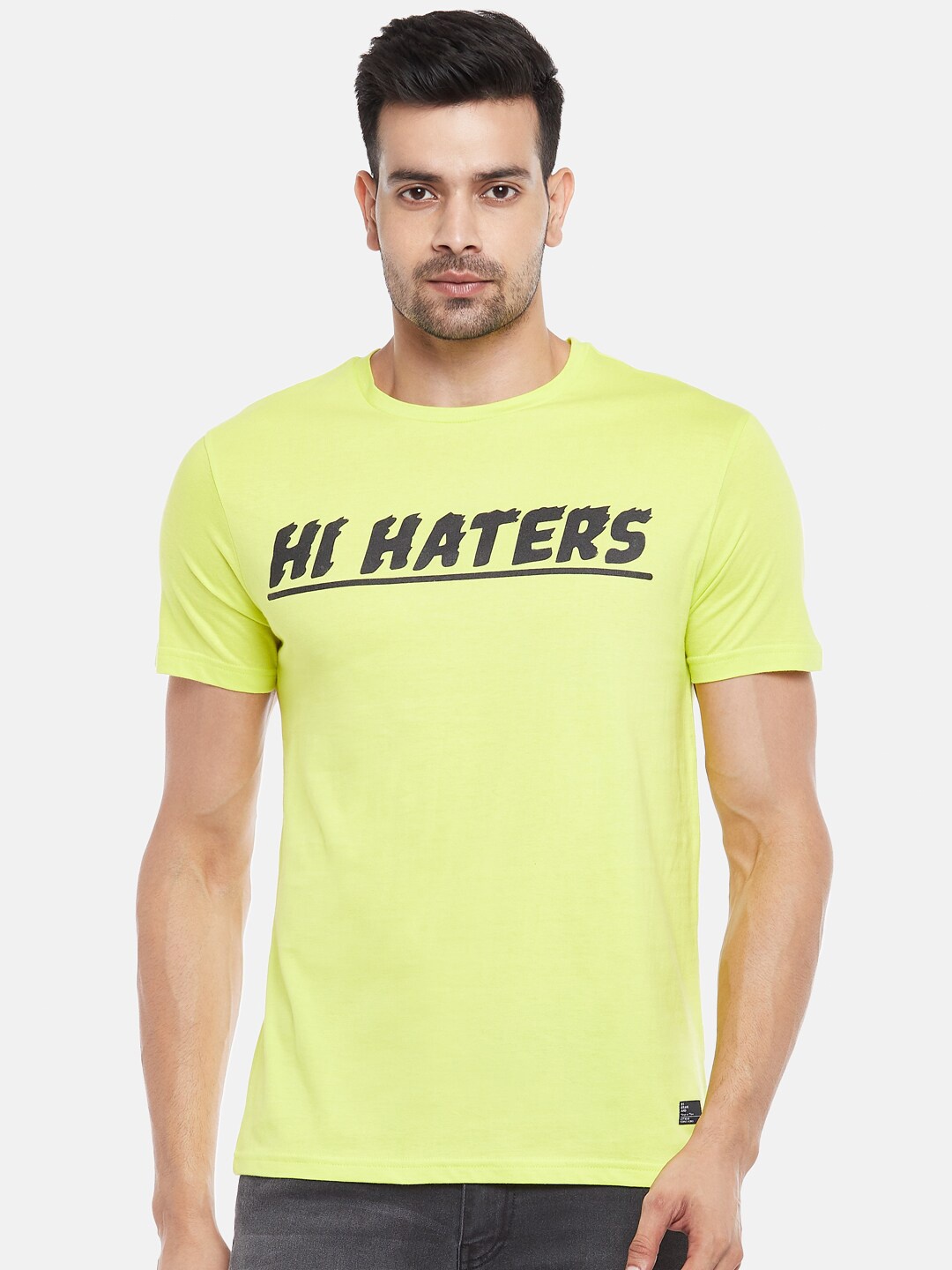 

People Men Green Pure Cotton Printed T-shirt