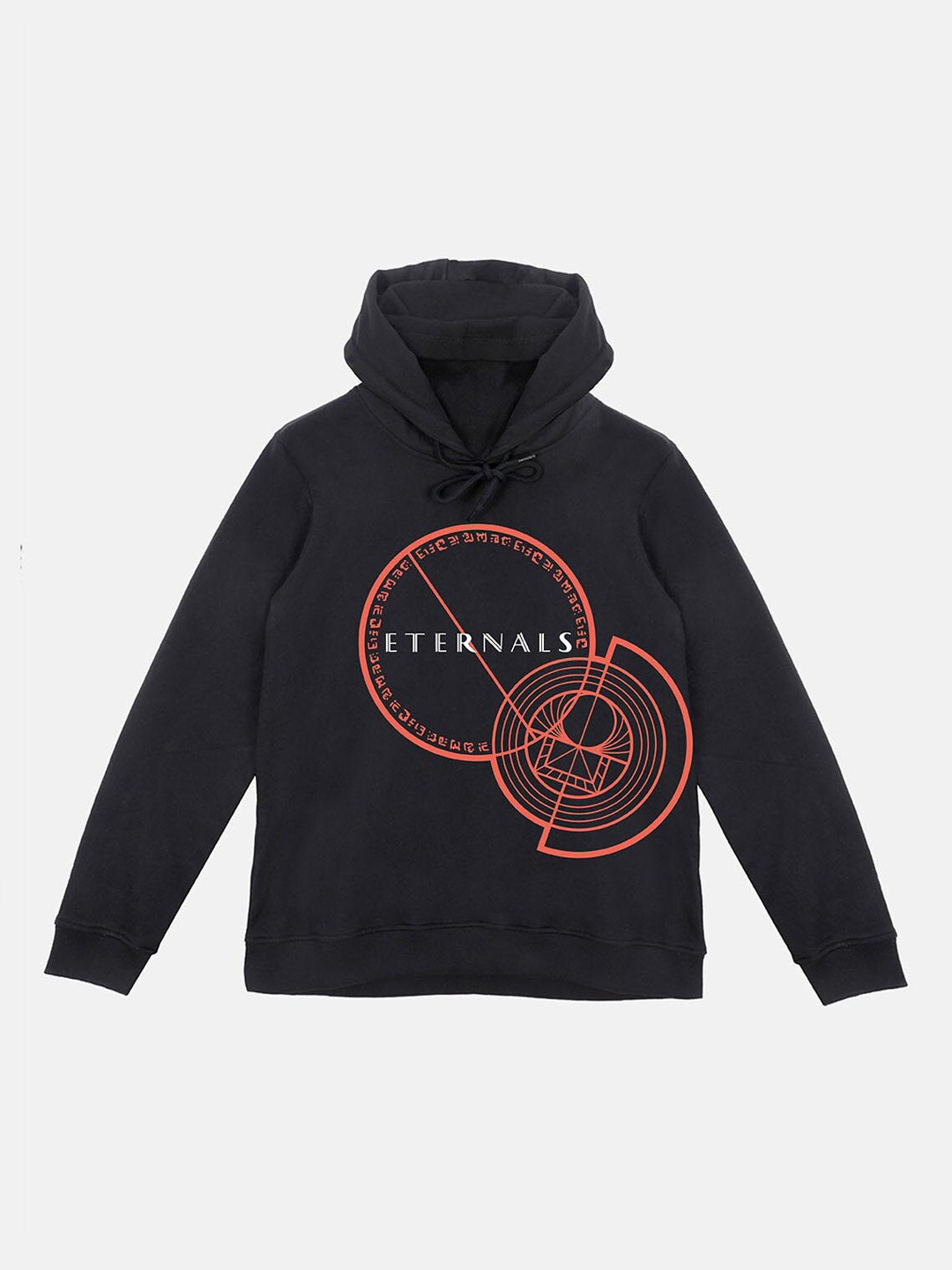 

YK Marvel Boys Black Eternals Printed Hooded Sweatshirt