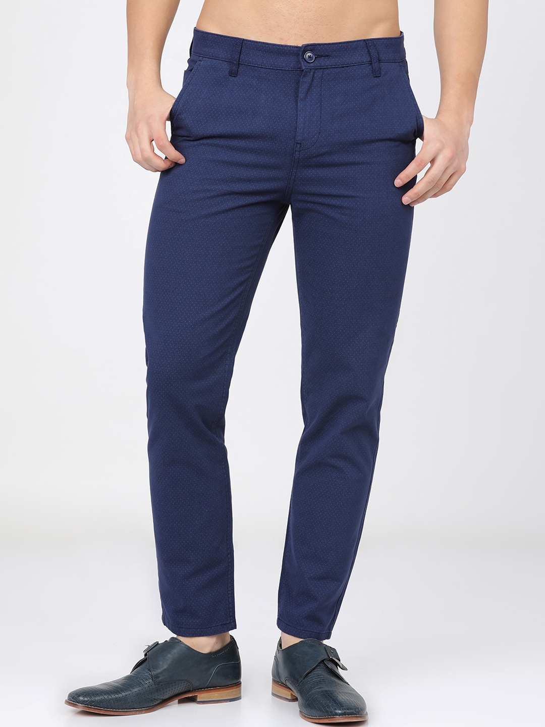 

KETCH Men Navy Blue Slim Fit Easy Wash Cotton Chinos