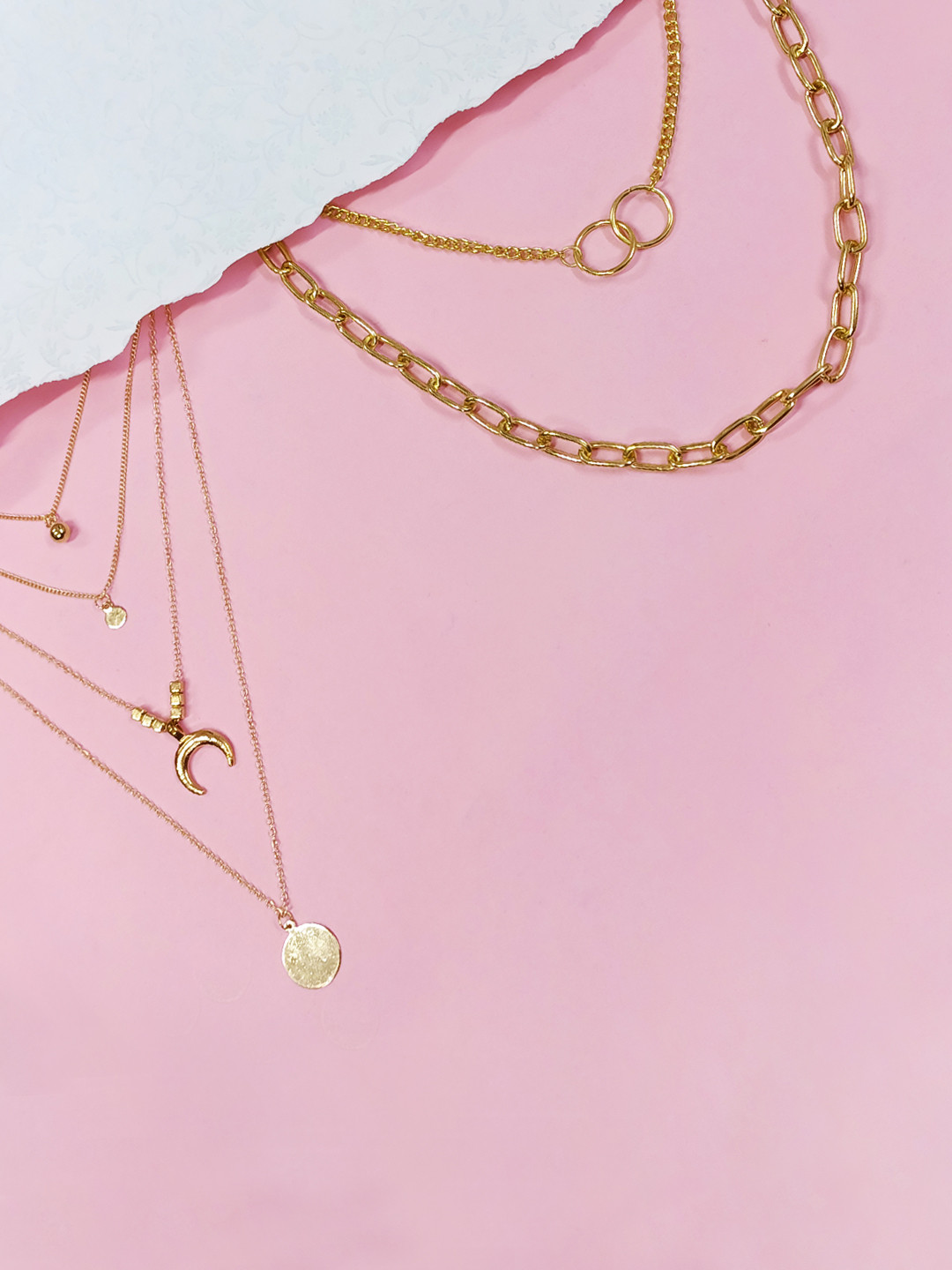 

OOMPH Set of 2 Gold-Toned Layered Necklace