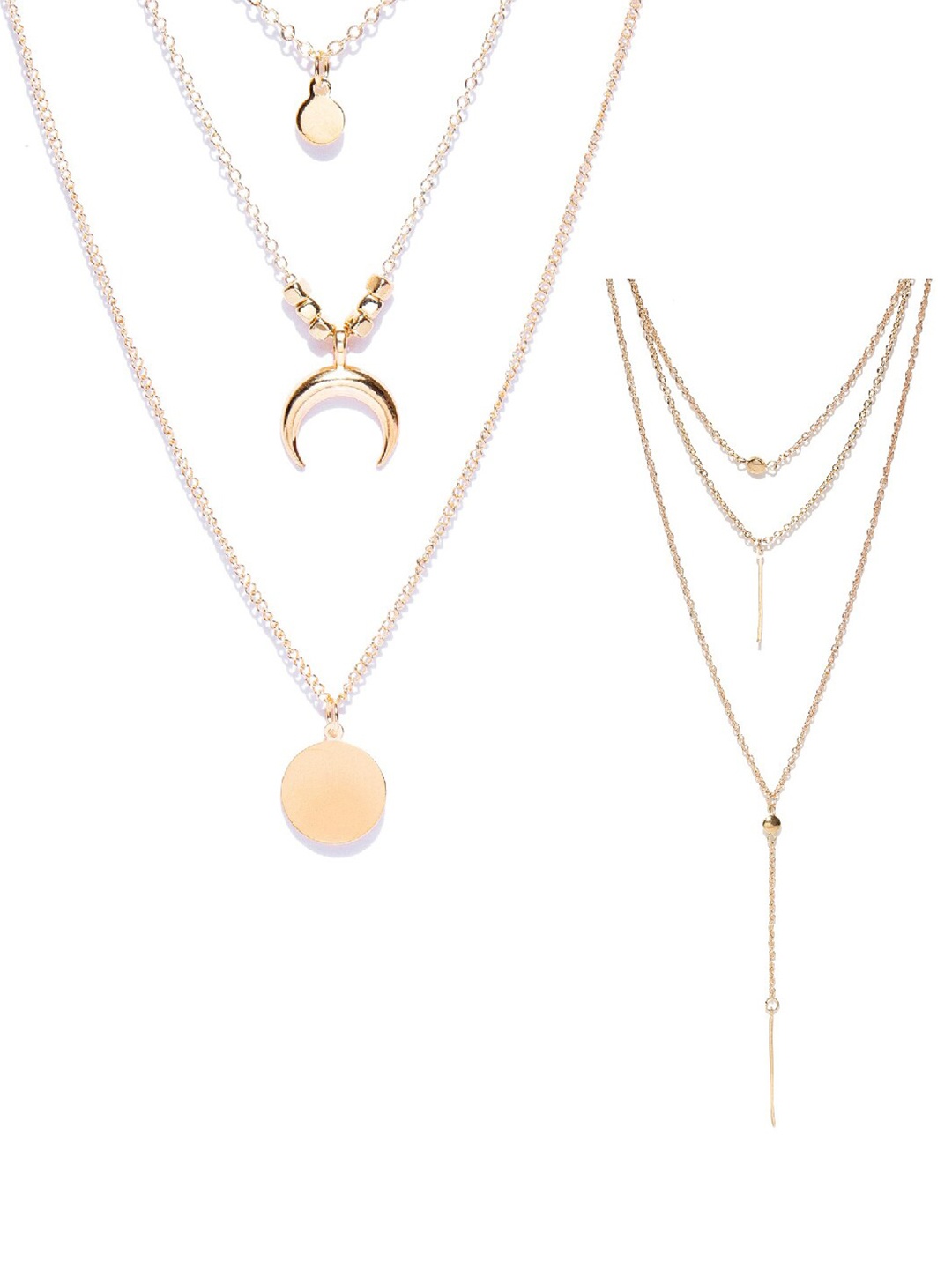 

OOMPH Set of 2 Gold-Toned Layered Necklace