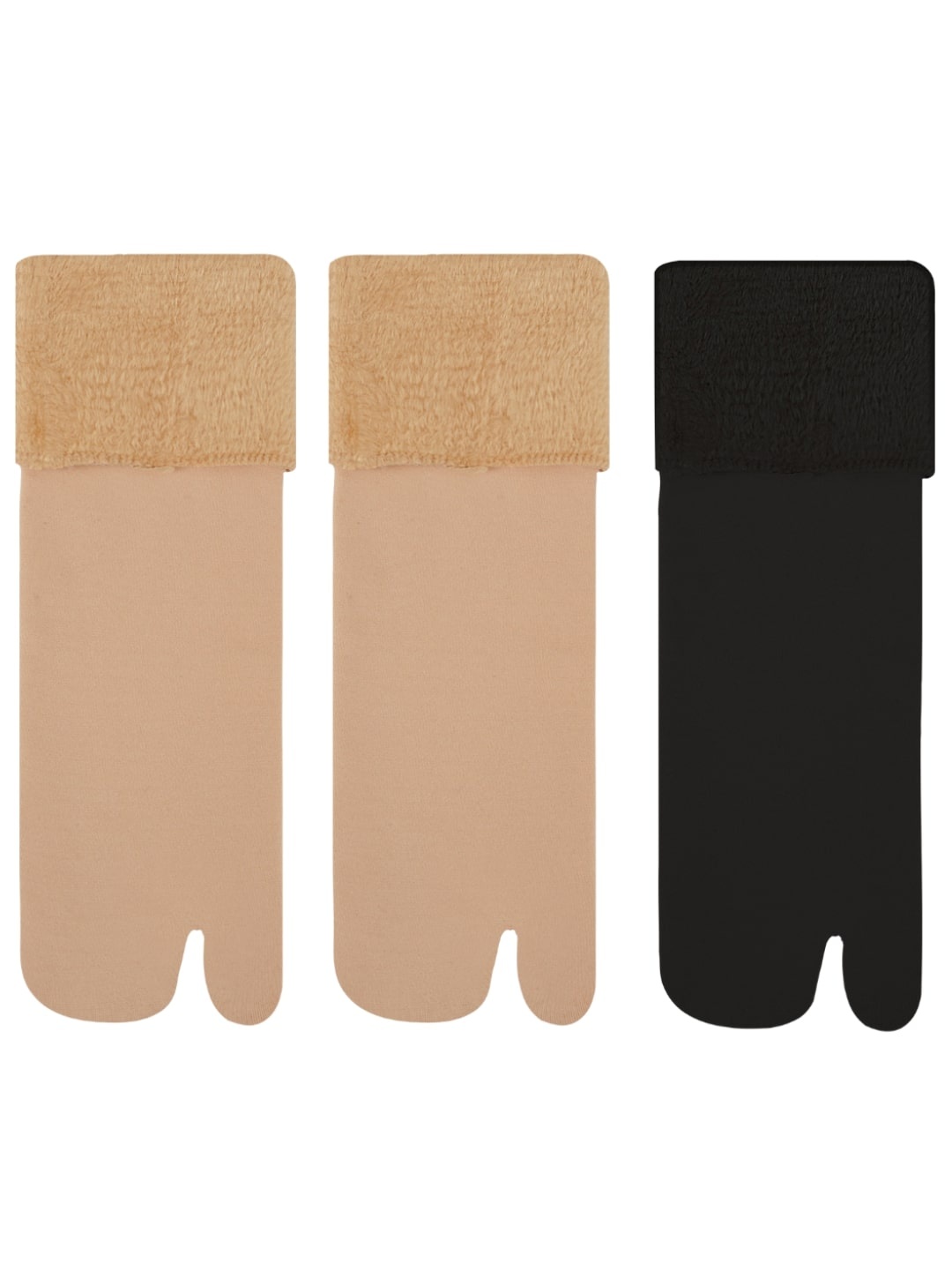 

N2S NEXT2SKIN Women Pack Of 3 Assorted Above Ankle-Length Fur Thumb Socks