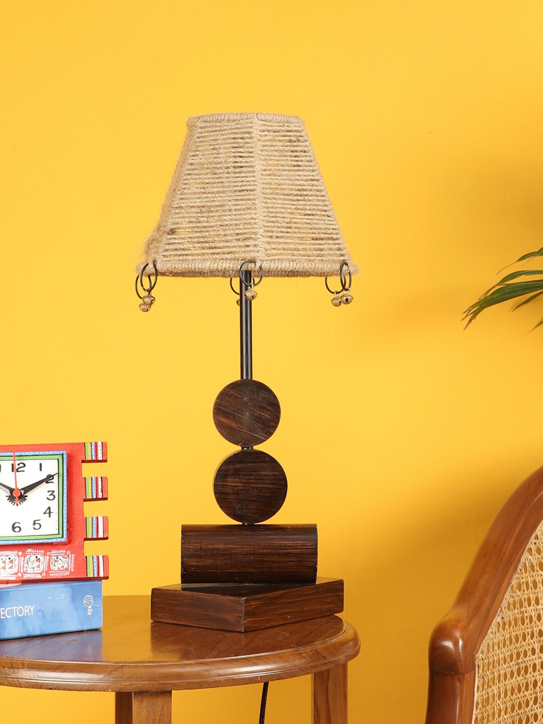 

AAKRITI ART CREATIONS Brown Wooden Table Lamp
