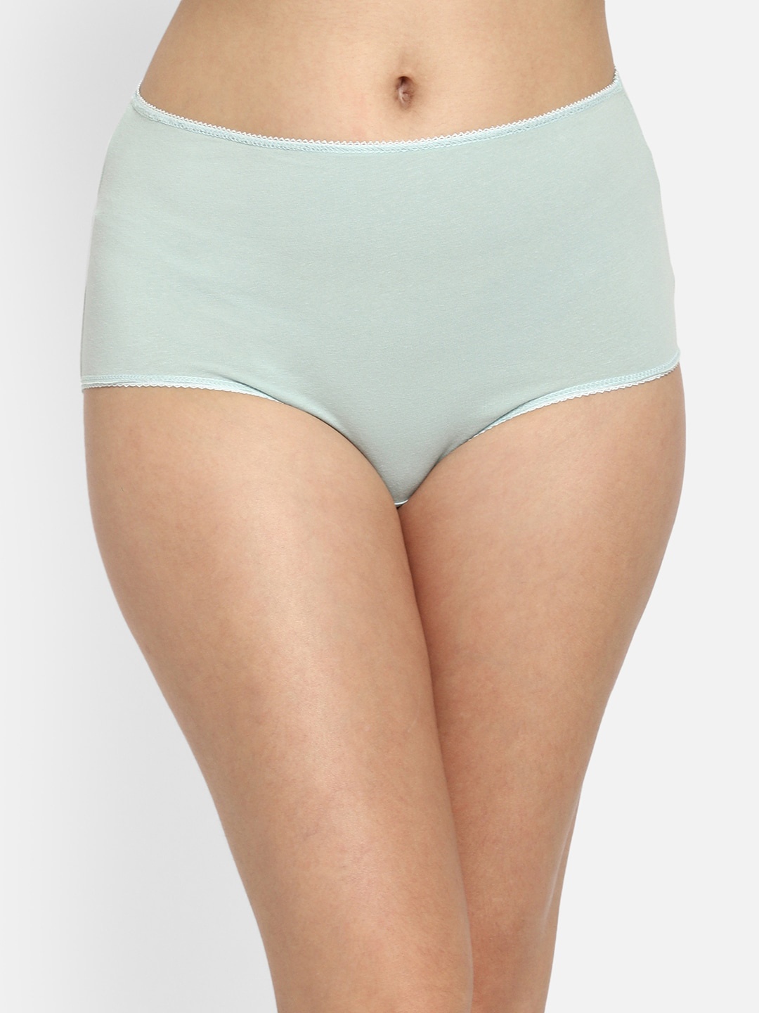 

Clovia Women Green Solid Cotton Hipster Briefs