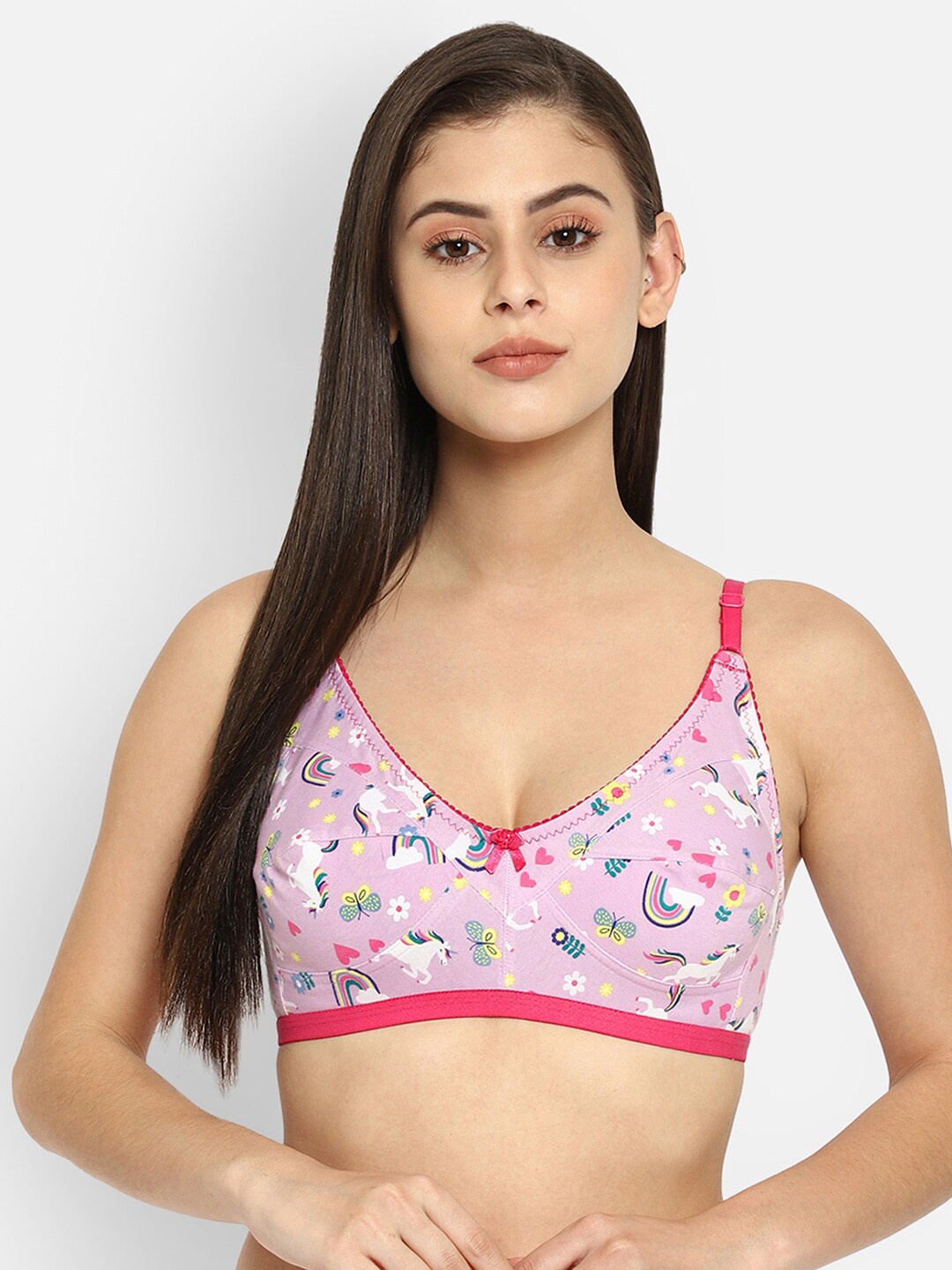 

Clovia Pink & White Abstract Everyday Bra